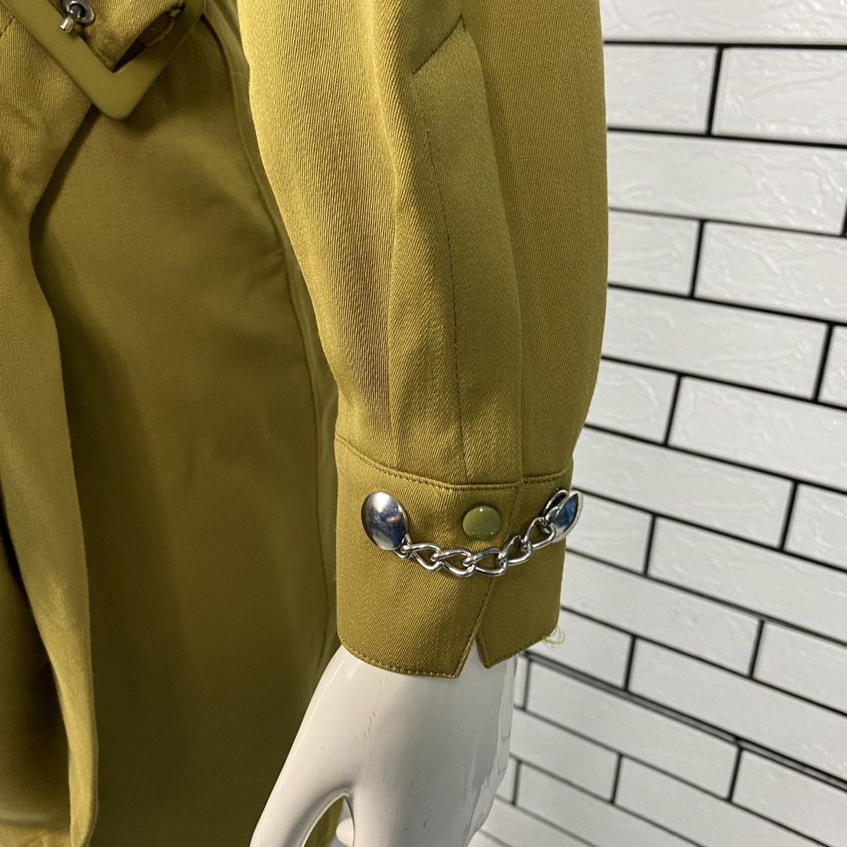 Thierry Mugler 🔥VINTAGE THIERRY MUGLER PARIS WRAP DRESS STRUCTURED CHAIN Size M / US 6-8 / IT 42-44 - 11 Thumbnail