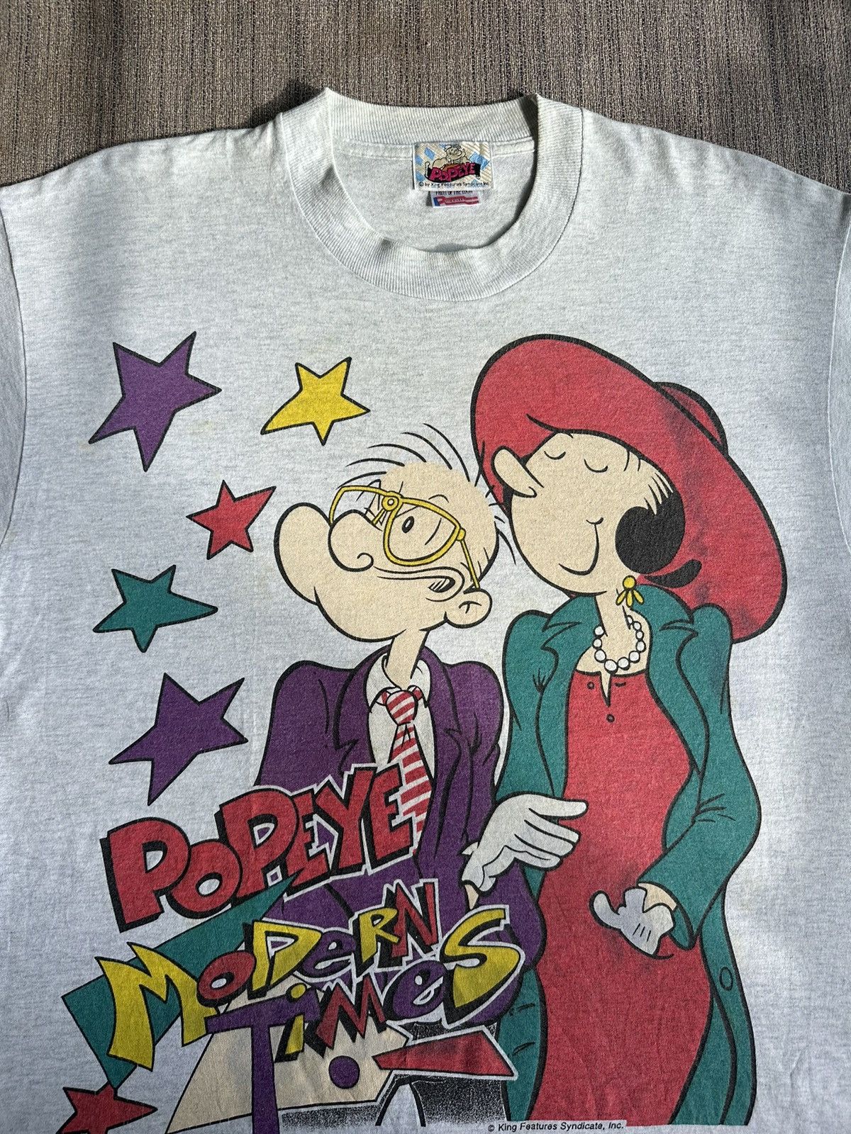 Cartoon Network × Vintage Vintage 90’s Popeye Cartoon USA single stitch Tee Size US L / EU 52-54 / 3 - 1 Thumbnail