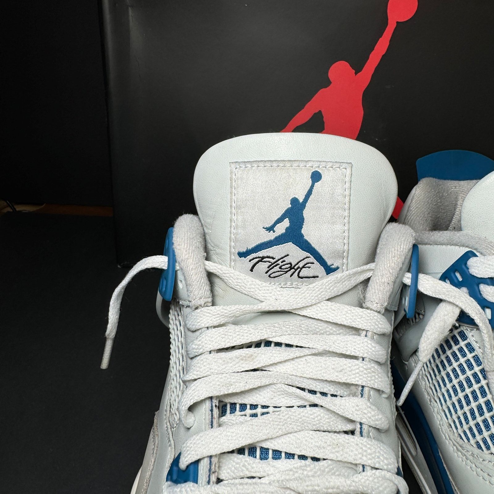 Jordan Brand × Nike Size 10.5 Air Jordan 4 Retro Military Blue 2024 Men's Shoes Size US 10.5 / EU 43-44 - 5 Thumbnail