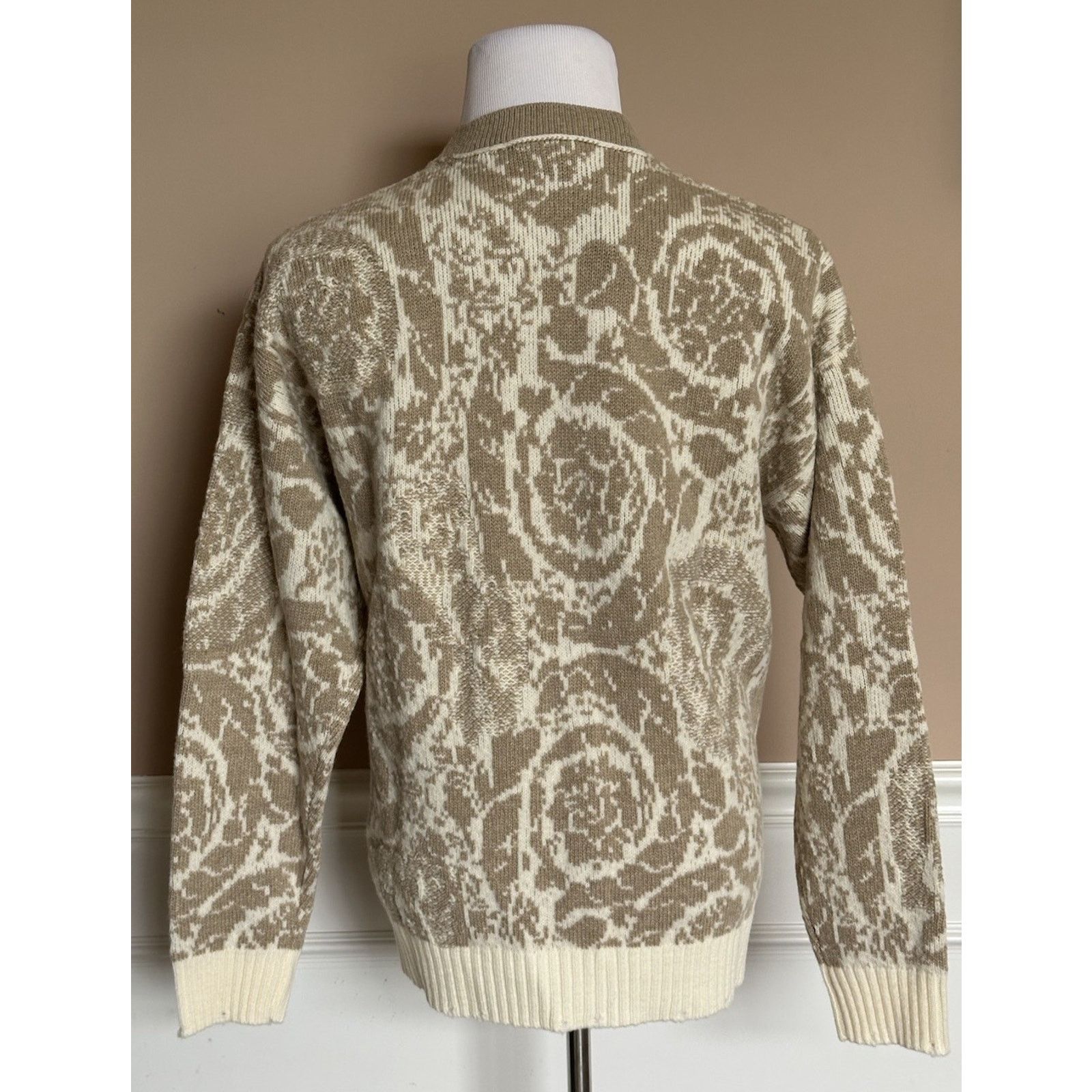 Versace Versace Barocco Wool Knit Sweater Beige 42 US 1013400 Size US L / EU 52-54 / 3 - 8 Thumbnail
