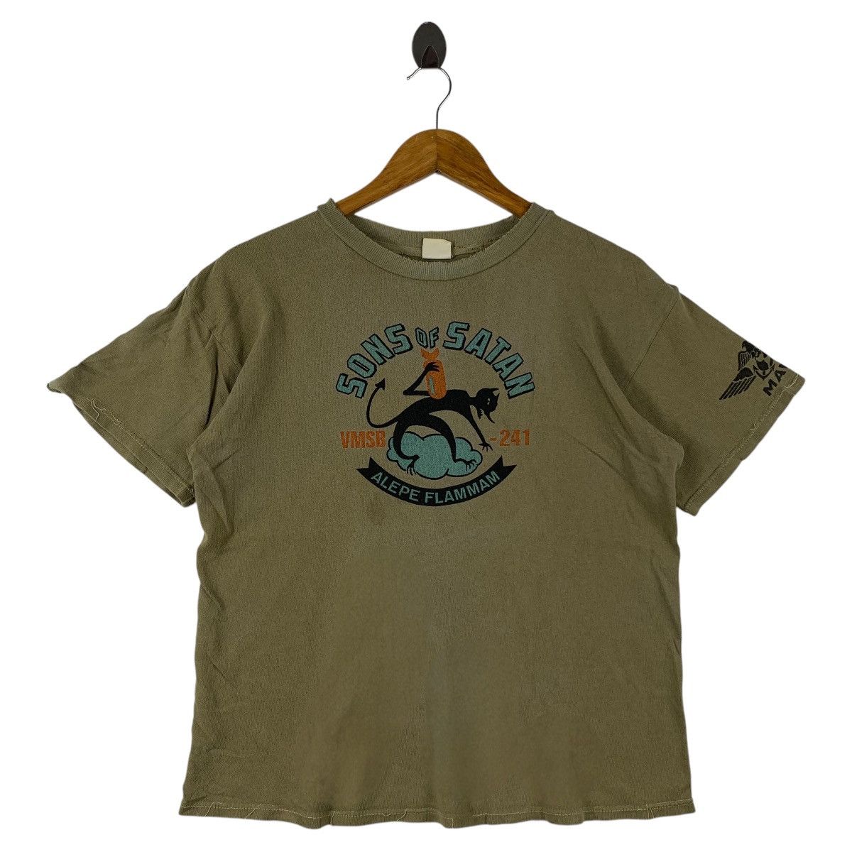 Japanese Brand × The Real McCoy's × Vintage Vintage distressed REAL McCoys& Co Sons of Satan VMSB tee Size US M / EU 48-50 / 2 - 1 Thumbnail