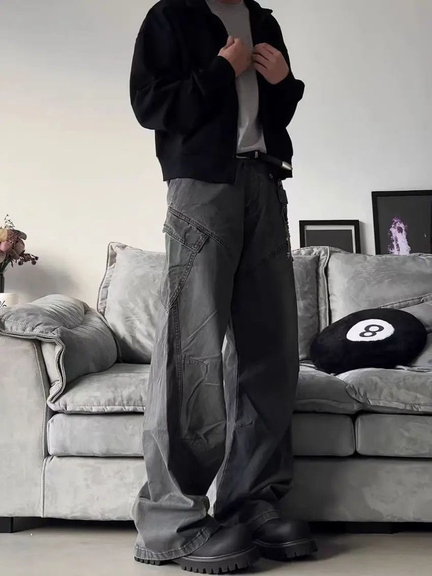 Designer × Japanese Brand Vintage Washed Gray Straight Leg Denim Trousers Size US 34 / EU 50 - 3 Thumbnail