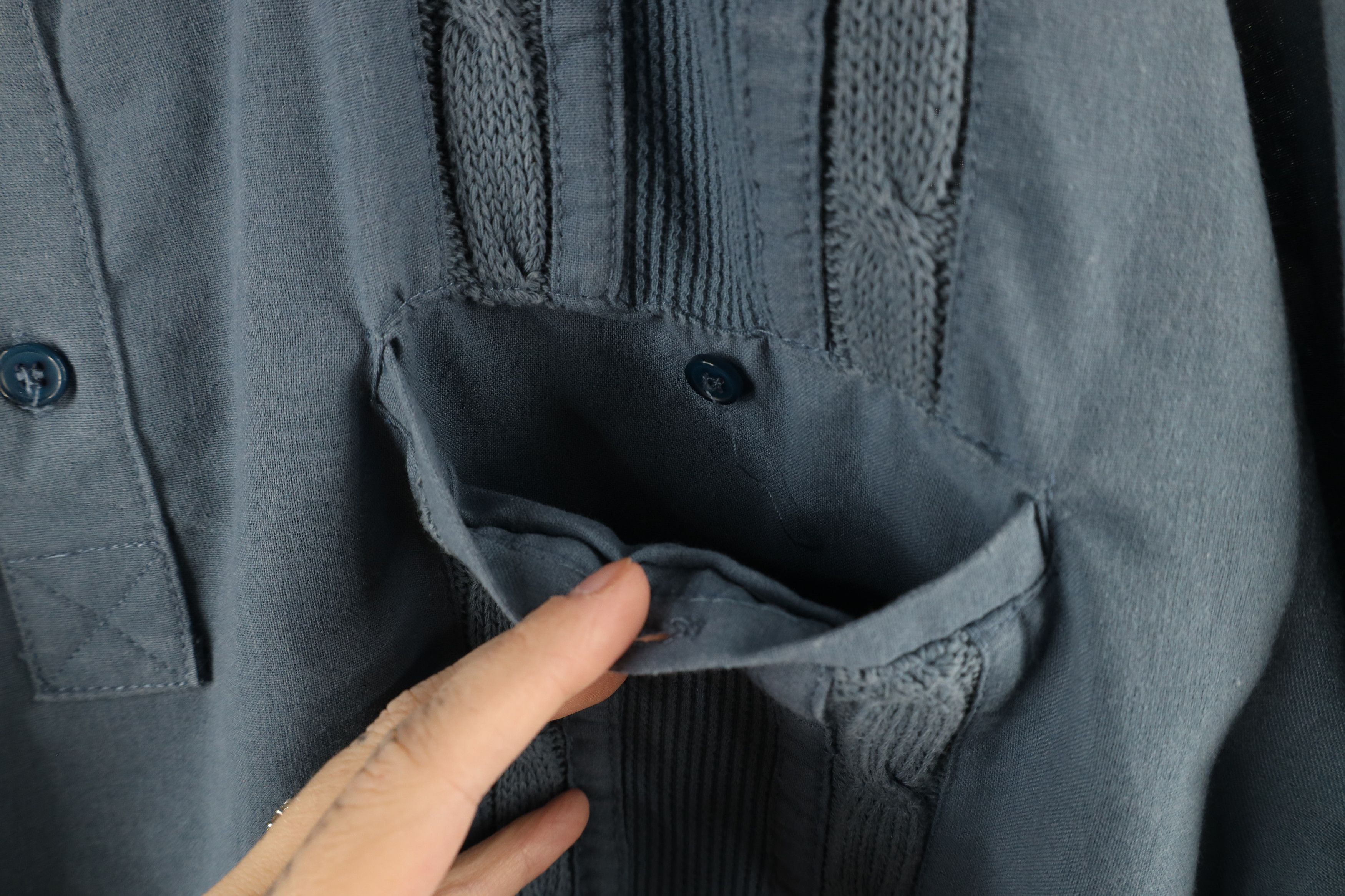 Vintage Vintage 90s Streetwear Cable Knit Pullover Polo Shirt Blue Size US XL / EU 56 / 4 - 4 Thumbnail