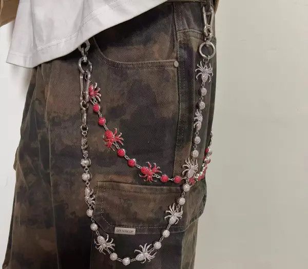 Jewelry Silver Spider Chain for Men, Punk Style Accessory Chain Size ONE SIZE - 4 Thumbnail