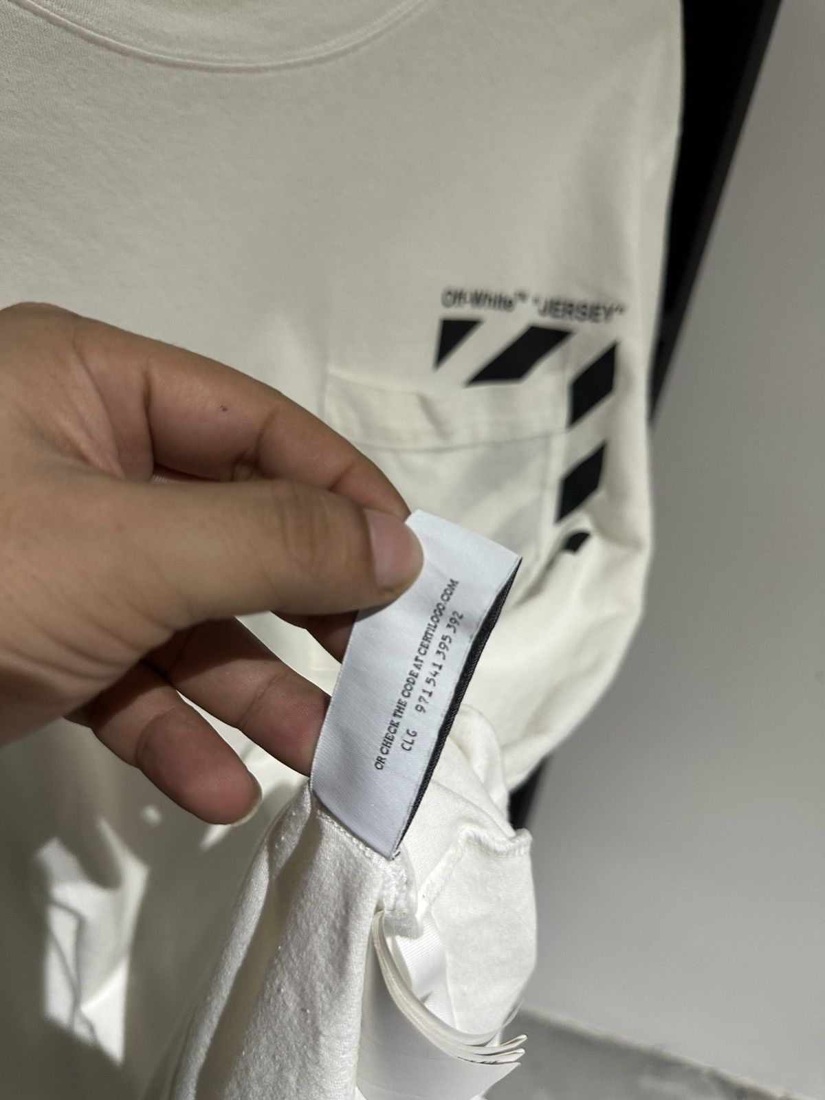 Off-White LASTDROP❗️off white "JERSEY" pocket tee Size US L / EU 52-54 / 3 - 11 Thumbnail