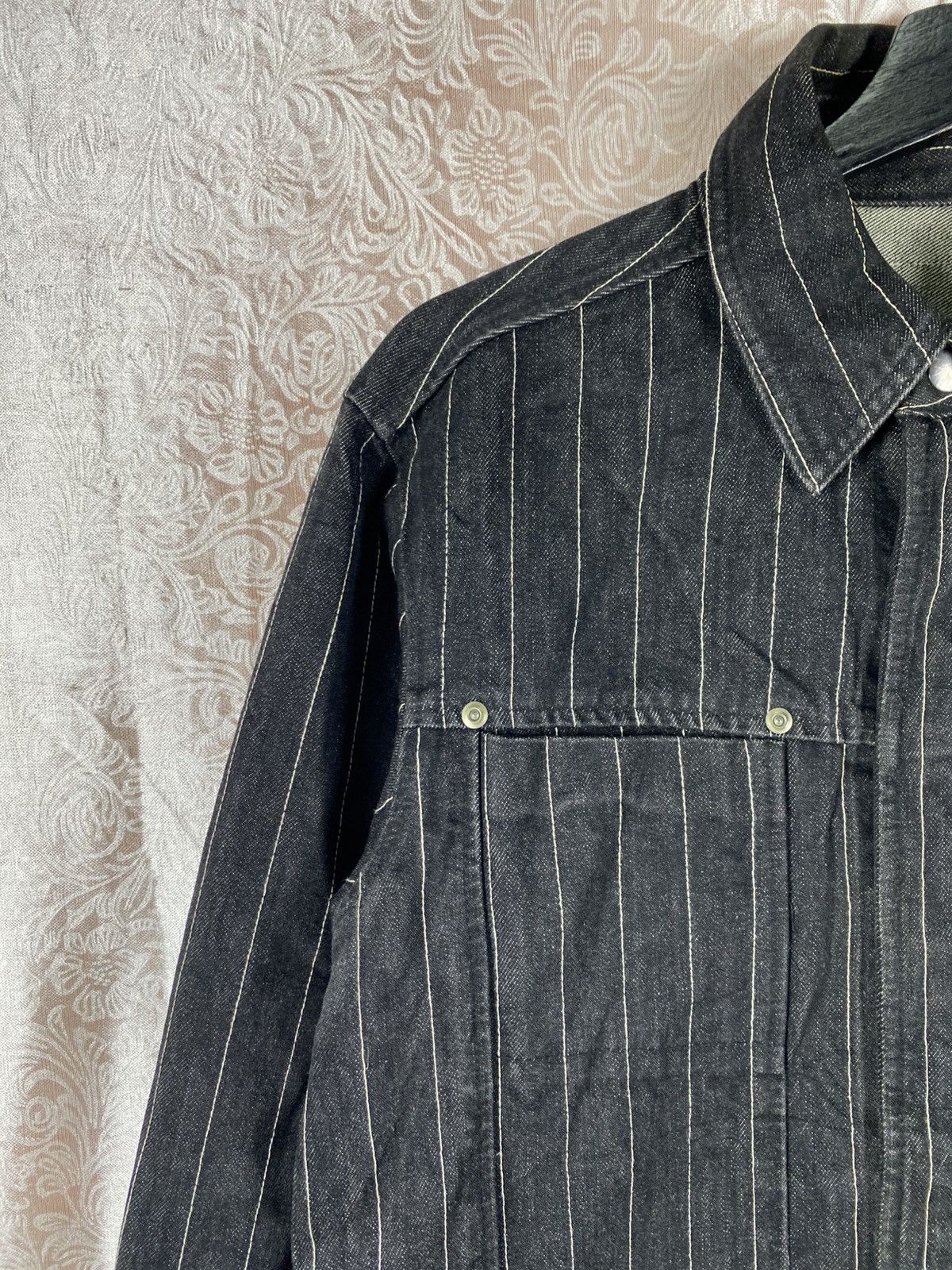 ADAM ET ROPE ADAM ET ROPÉ Black Pinstripe Denim Jacket Vintage Workwear Size US S / EU 44-46 / 1 - 9 Thumbnail