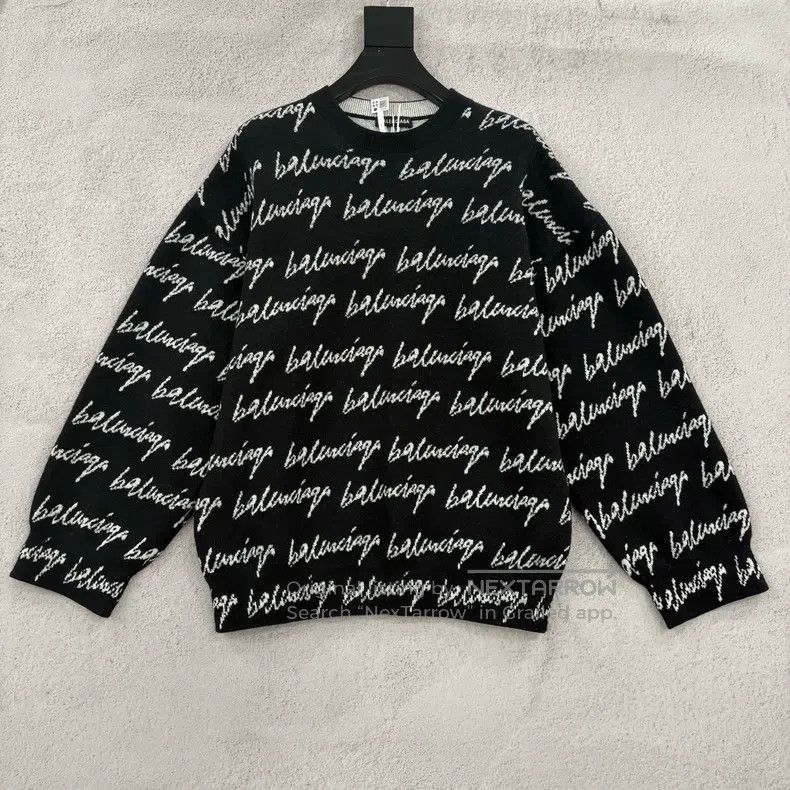 Balenciaga Balenciaga Handwritten Bullet Screen Logo Long Sleeve Knit Size US XS / EU 42 / 0 - 1 Thumbnail