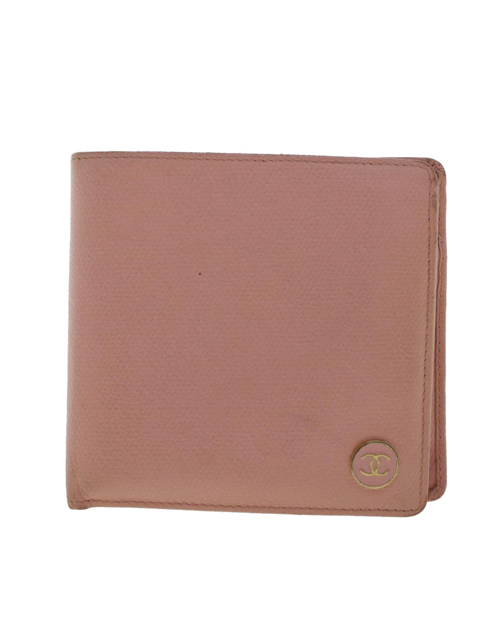 image of Chanel Pink Leather Bifold Wallet - Authentic, Women's