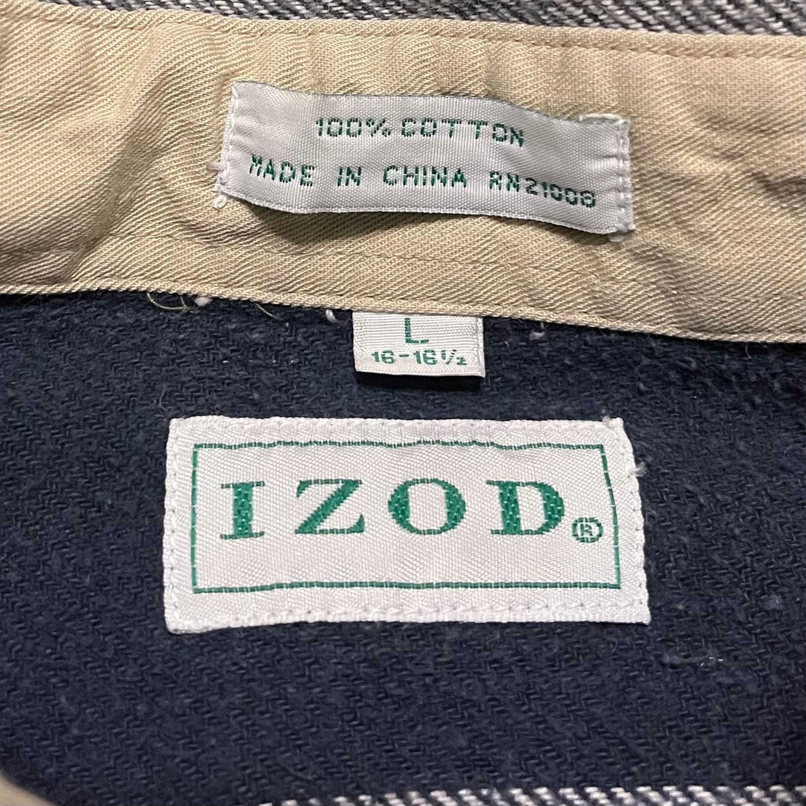 Izod Vintage Izod Thick Navy/Grey Striped Outerwear Button Up L Size US L / EU 52-54 / 3 - 3 Thumbnail