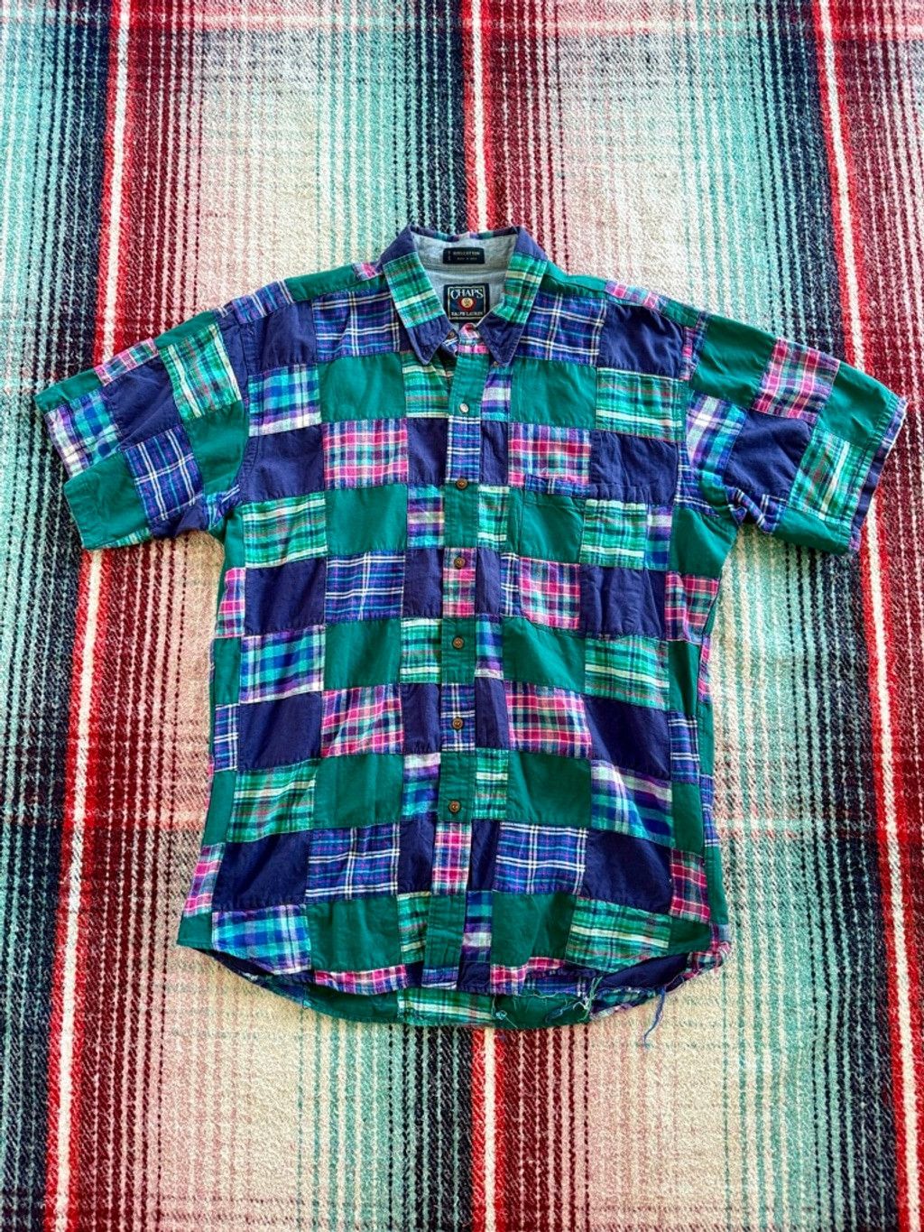Chaps Ralph Lauren 90s Chaps Ralph Lauren L Patchwork Plaid Button Down Shirt Size US L / EU 52-54 / 3 - 1 Thumbnail