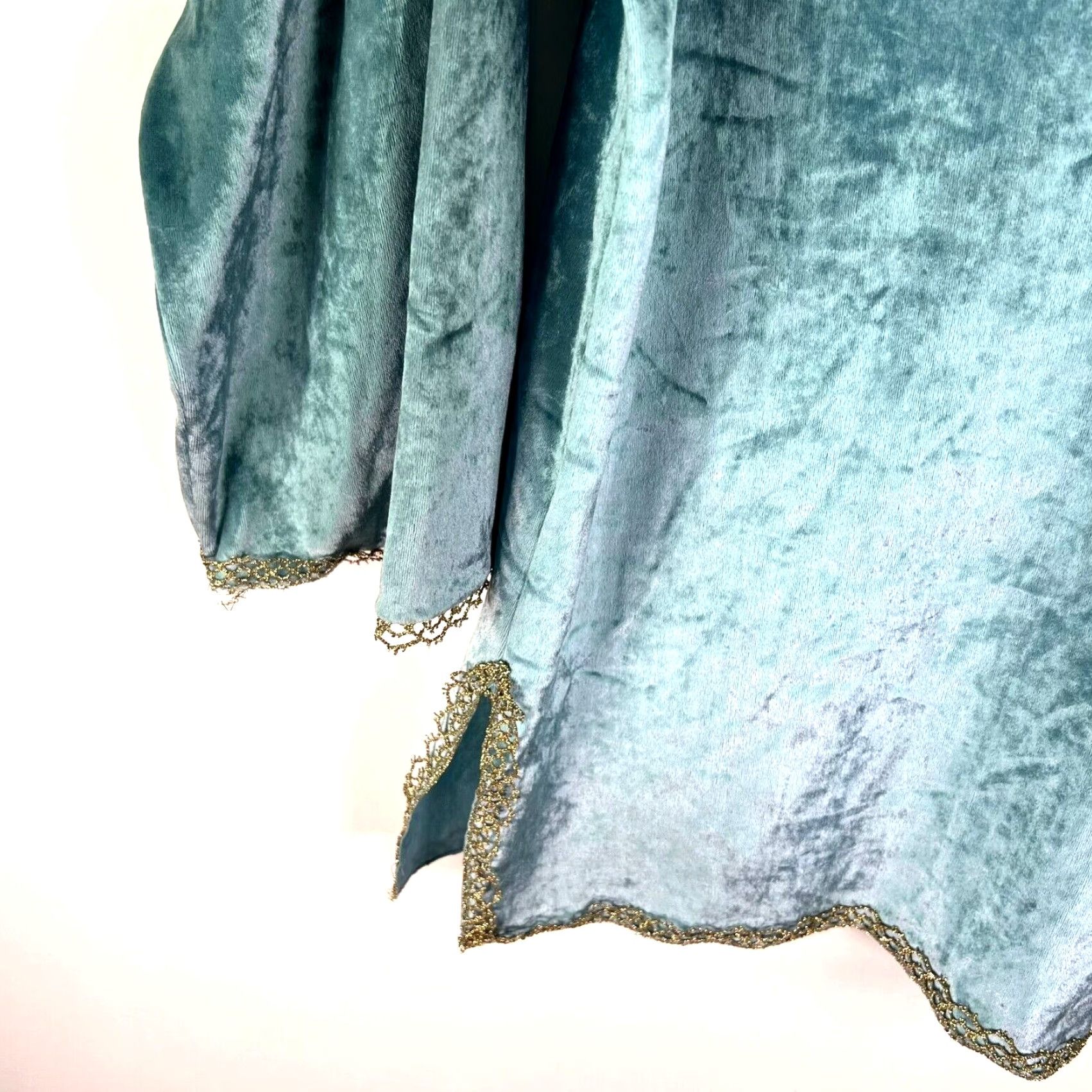 Vintage Vintage Bill Tice Velvet Tunic Top Womens XL Blue Shirt Embellished 1980s Boho Made in USA Size L / US 10 / IT 46 - 5 Thumbnail
