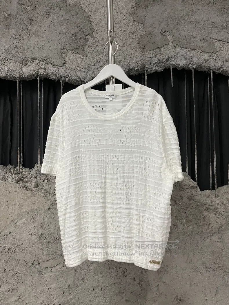 Chanel Chanel White hollow logo short sleeves Size M / US 6-8 / IT 42-44 - 1 Thumbnail