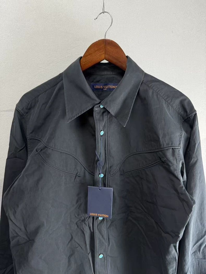 Louis Vuitton Louis Vuitton Black and Turquoise Embroidered Shirt-2506 Size US XL / EU 56 / 4 - 2 Thumbnail