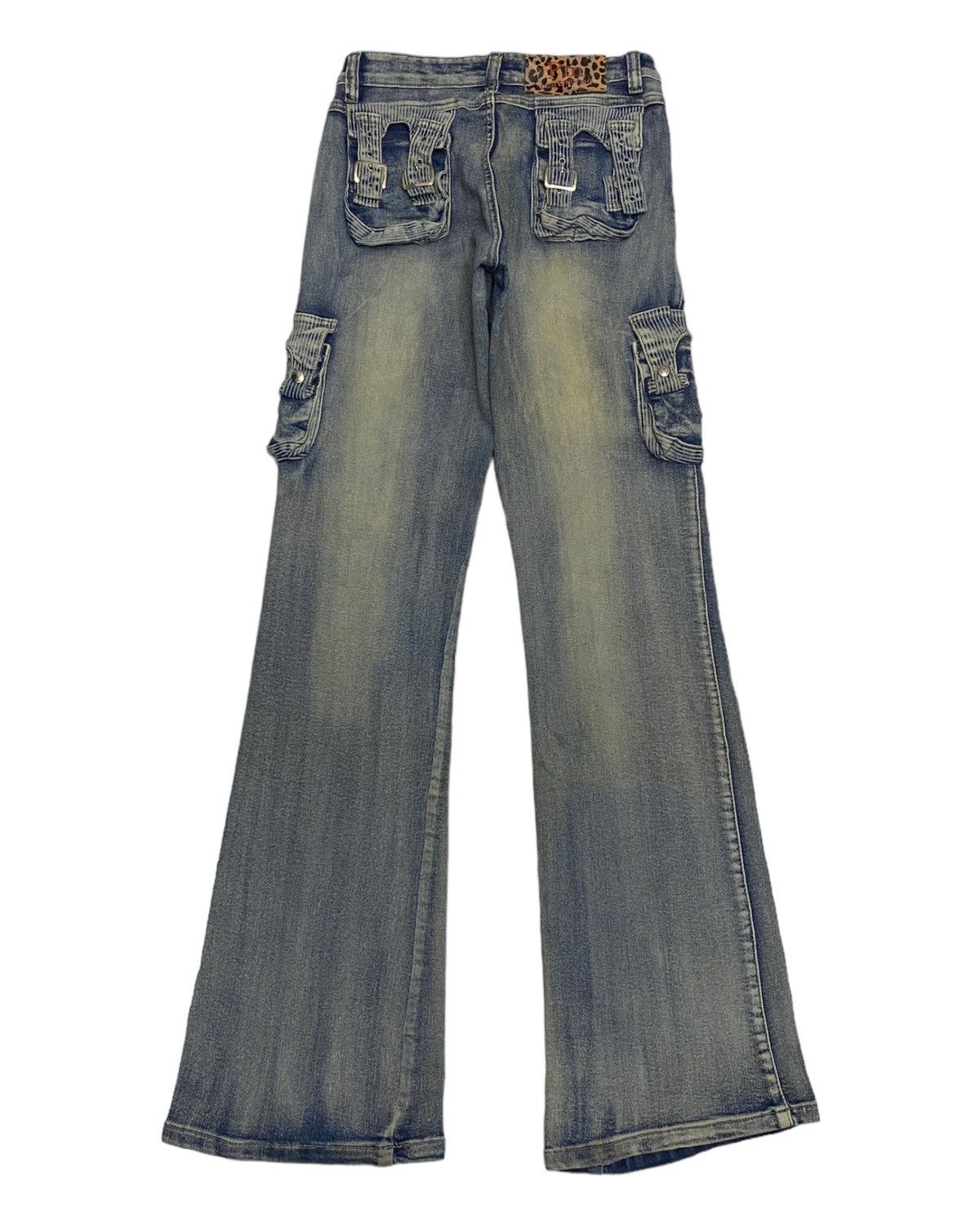 If Six Was Nine 🔥PANTOMIME MULTI POCKET FLARE DISTRESSED DENIM JEANS Size US 26 / EU 42 - 1 Thumbnail