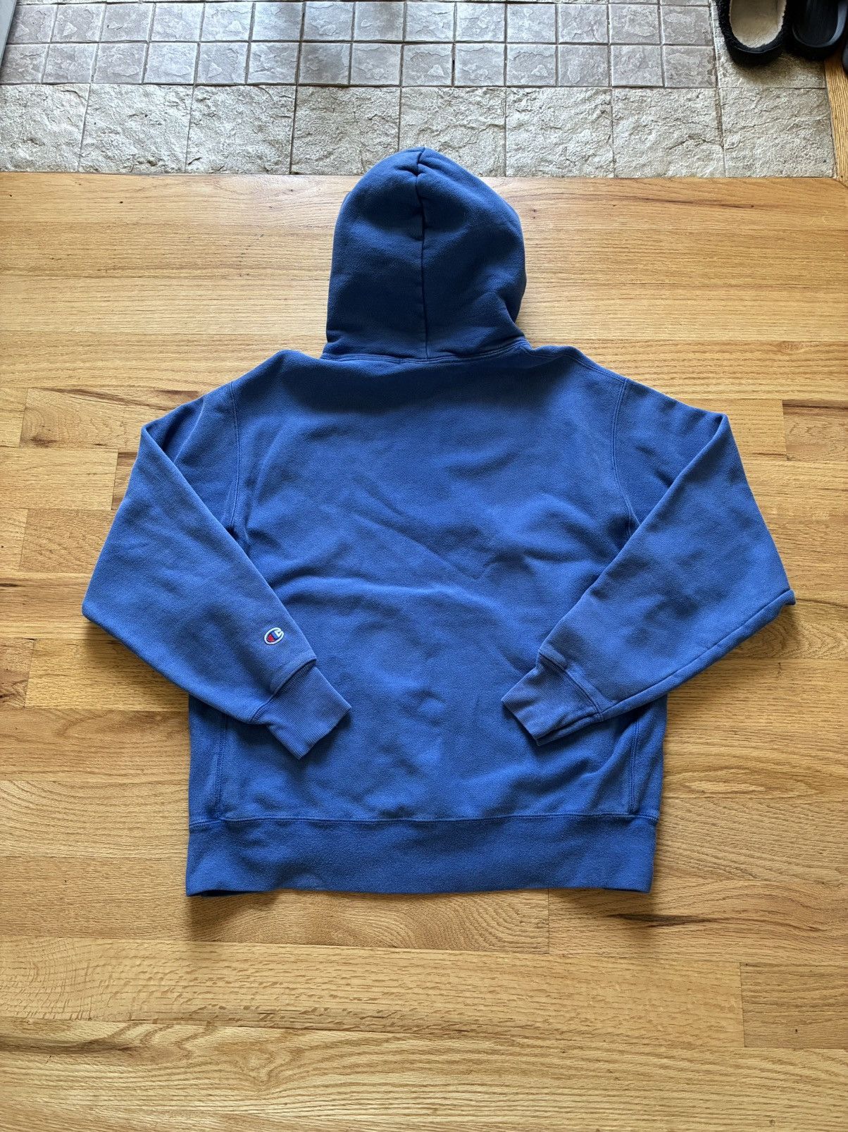 Champion × Vintage 2000s Blue Champion Reverse Weave Hoodie Size US L / EU 52-54 / 3 - 2 Thumbnail
