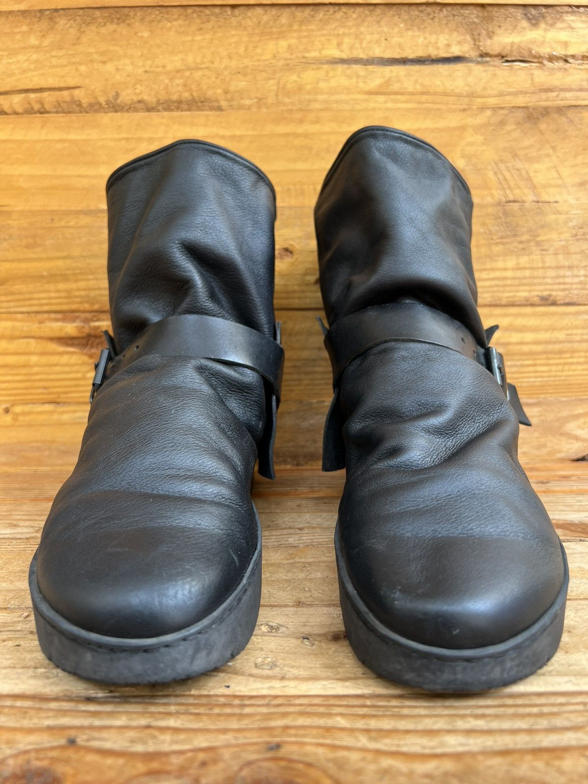 Trippen Trippen Rectangle Men’s Black leather Buckle Boots Size US 10 / IT 40 - 2 Thumbnail
