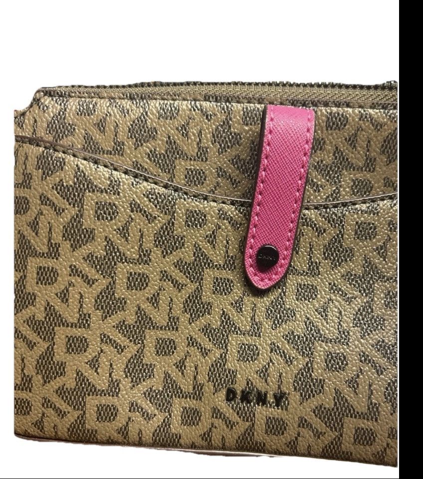 DKNY DKNY Chino Monogrammed Cross Body Purse W Pink Closer Size ONE SIZE - 4 Thumbnail