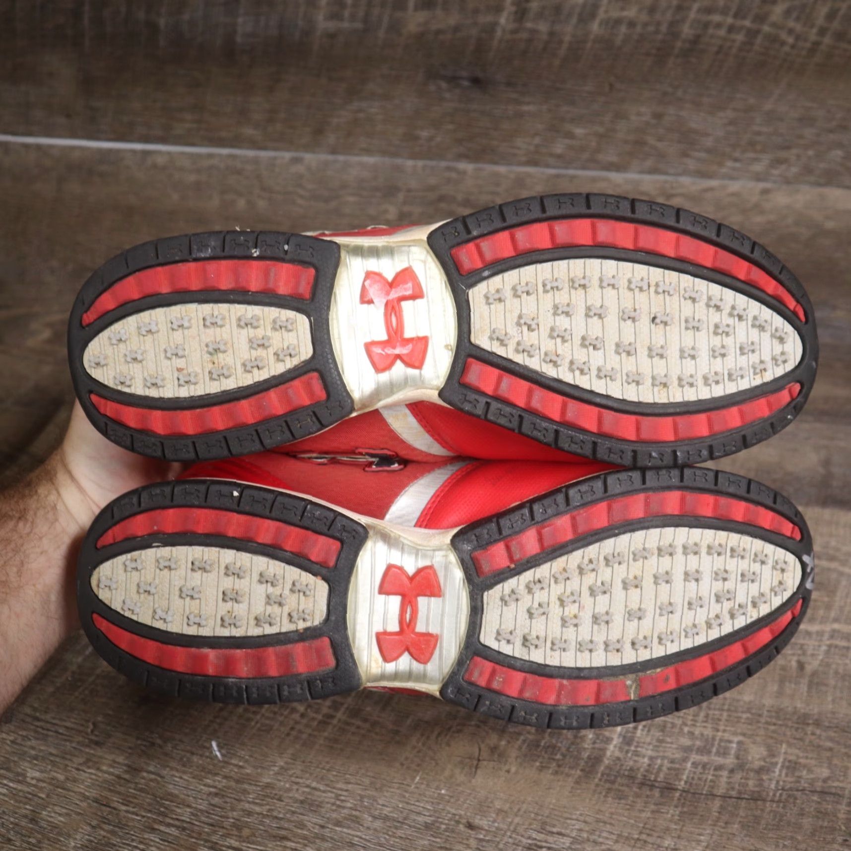 Under Armour UNDER ARMOUR FOAM FOOTBALL Cleats Men 12.5 Red White Adult Size US 12.5 Shoes Size US 13 / EU 46 - 5 Thumbnail