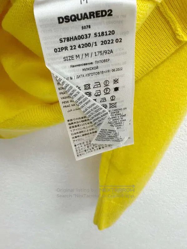 Dsquared2 DSQUARED2 Yellow Cashmere Long Sleeve Sweater . Size US M / EU 48-50 / 2 - 6 Thumbnail