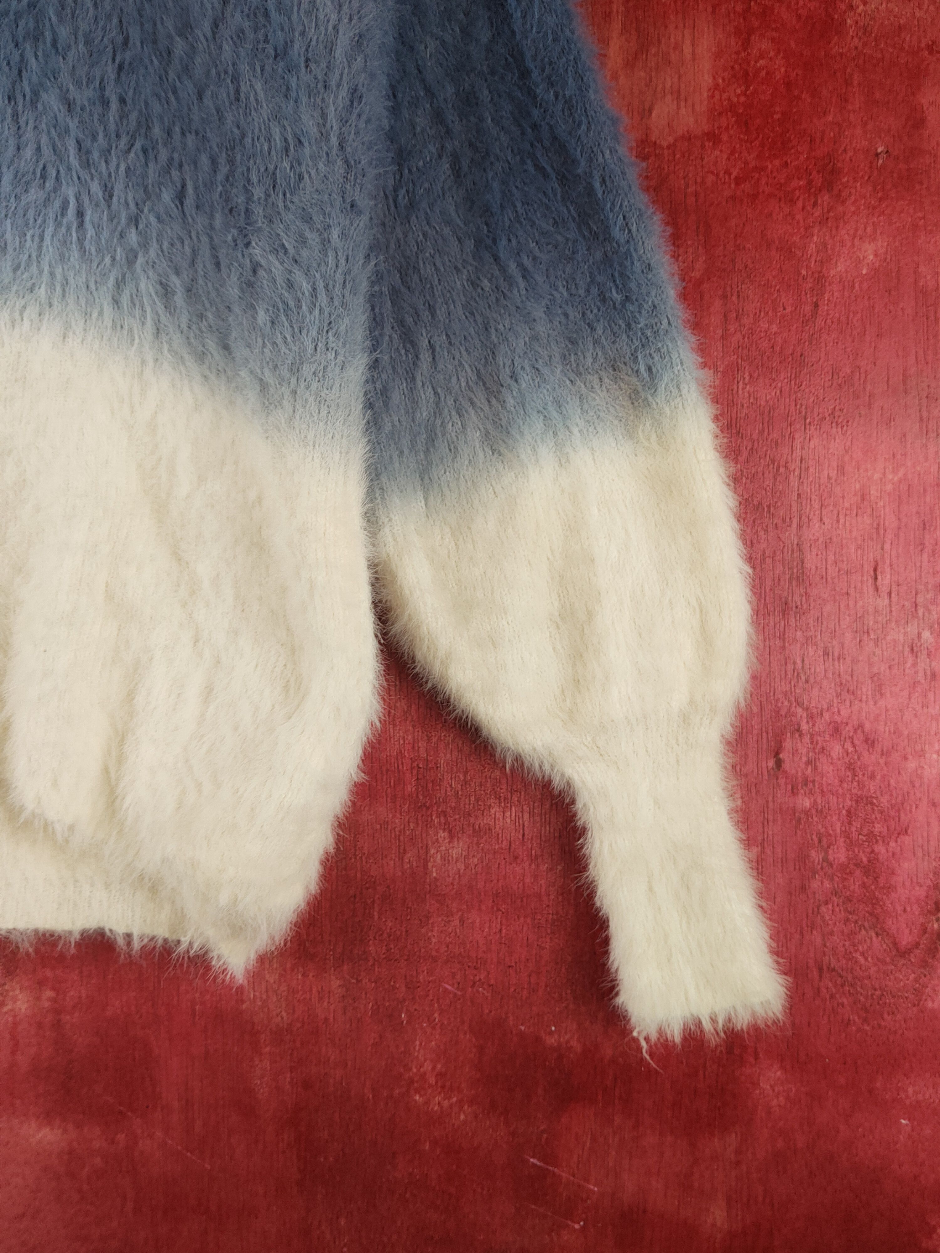 Homespun Knitwear R.p.s Blue White Shag Shaggy Fur Mohair Knitwear #S1933 Size M / US 6-8 / IT 42-44 - 6 Thumbnail