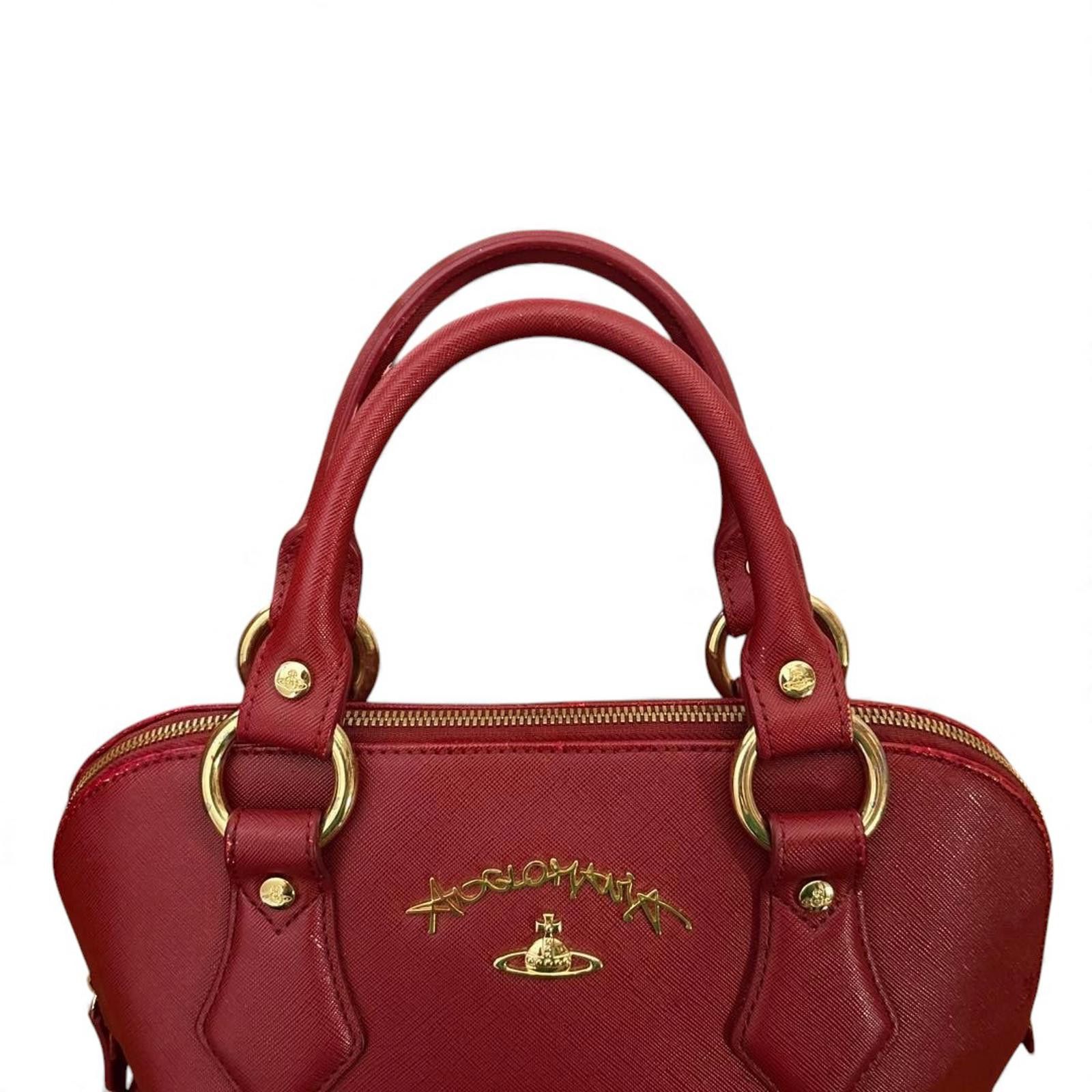 Vivienne Westwood Vivienne Westwood - Red Leather Handbag Gold Hardware Size ONE SIZE - 6 Thumbnail