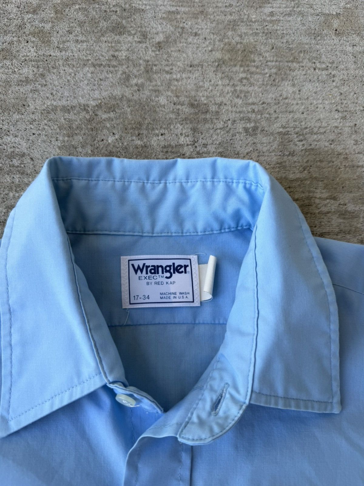 Wrangler 1980s Wrangler Exec Made in USA Button Up Shirt Baby Blue Size US XL / EU 56 / 4 - 5 Thumbnail