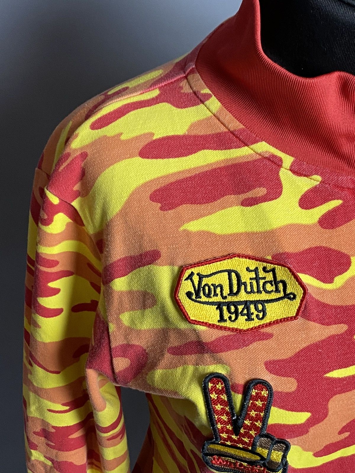 Vintage Women's Von Dutch VTG Camo Zip Up Patches Sweatshirt Size M Size M / US 6-8 / IT 42-44 - 3 Thumbnail
