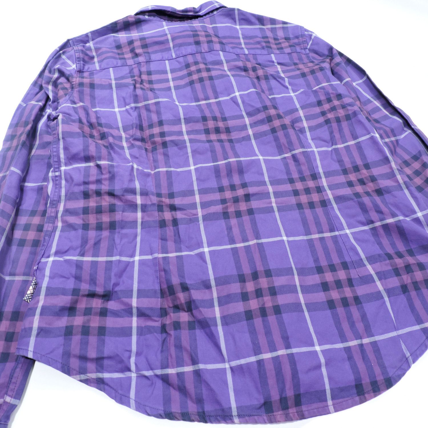 Burberry BURBERRY LONDON PURPLE PLAID LONG SLEEVE SHIRT Size L / US 10 / IT 46 - 9 Thumbnail