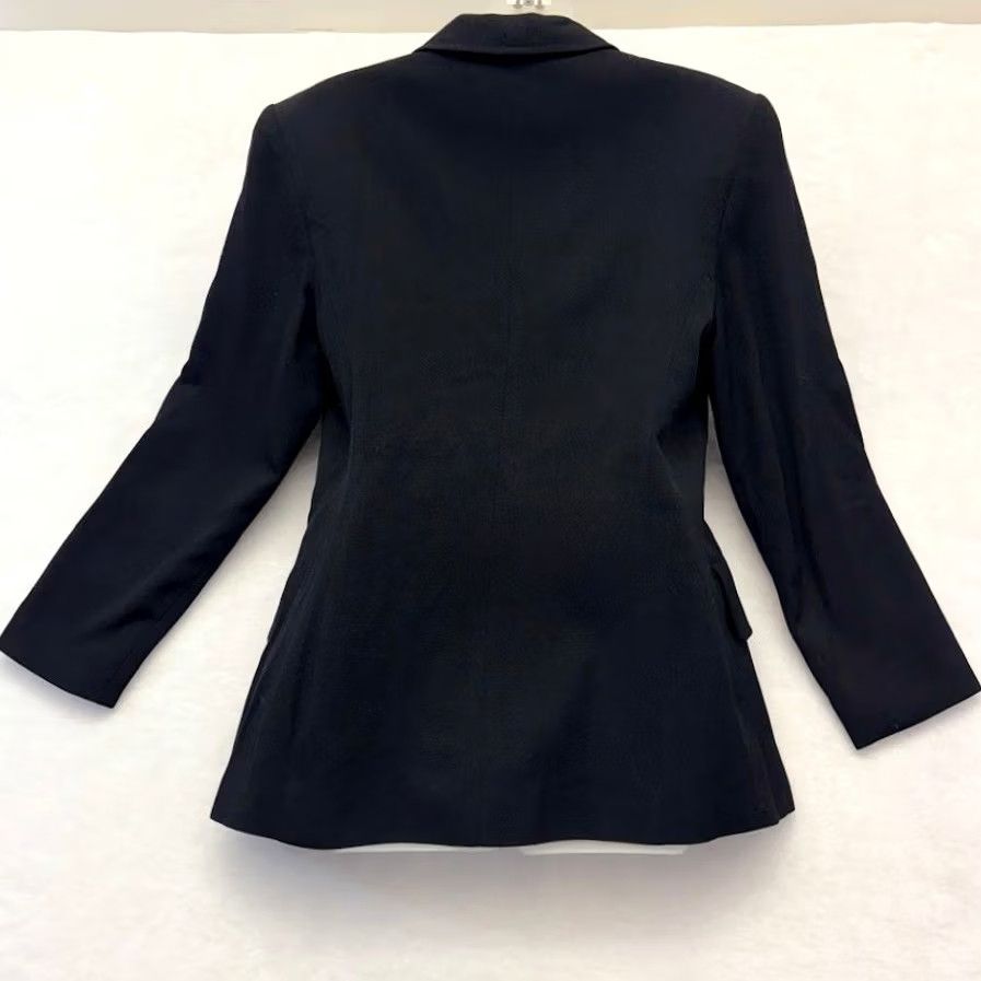 Albert Nipon VINTAGE Albert Nipon Black Wool Trench Style Blazer Size 8 Military Jacket Women Size M / US 6-8 / IT 42-44 - 2 Thumbnail