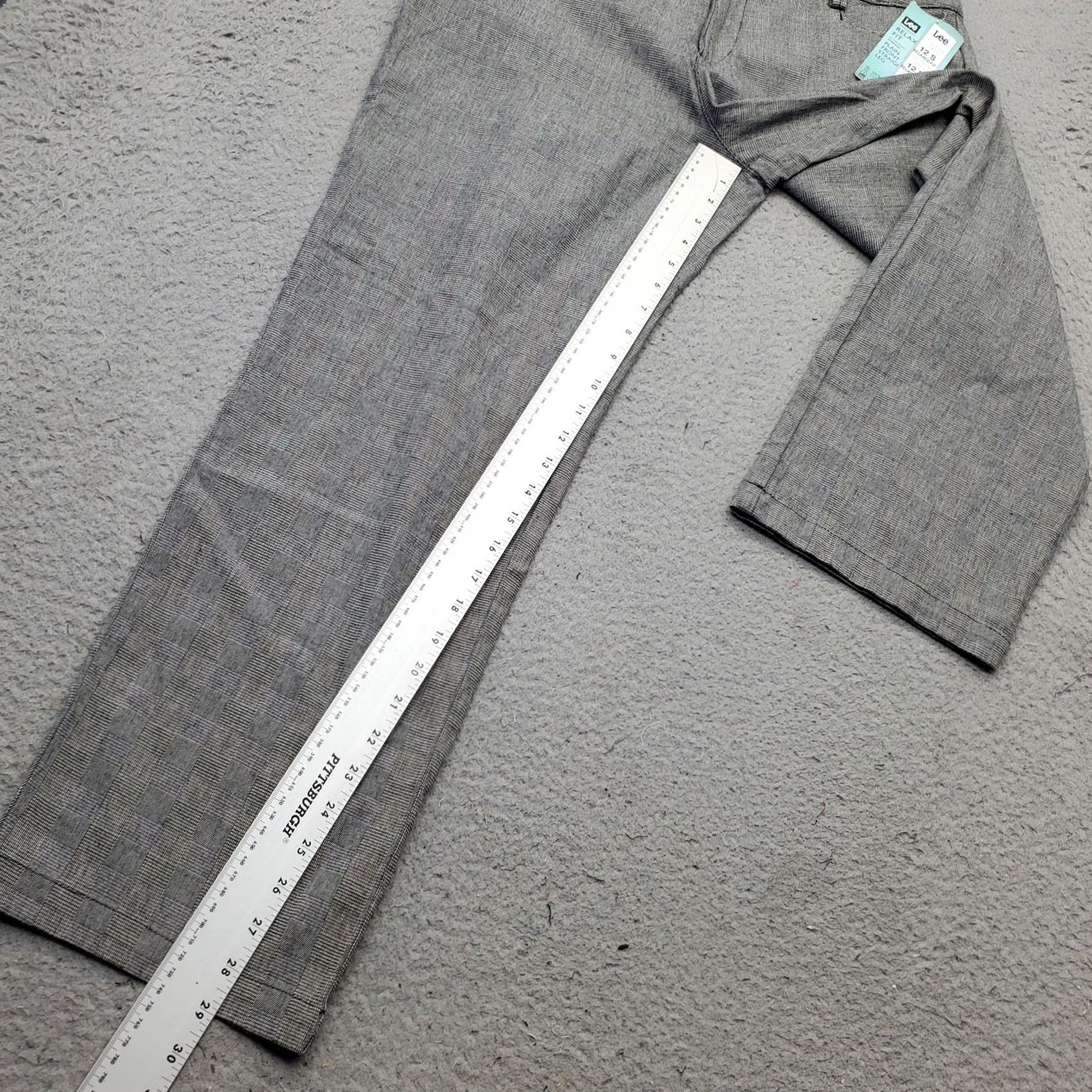 Lee Lee Pants Womens 12S Gray Glen Plaid Stretch Relaxed Fit Straight Pants Size 34" / US 12 / IT 48 - 4 Thumbnail