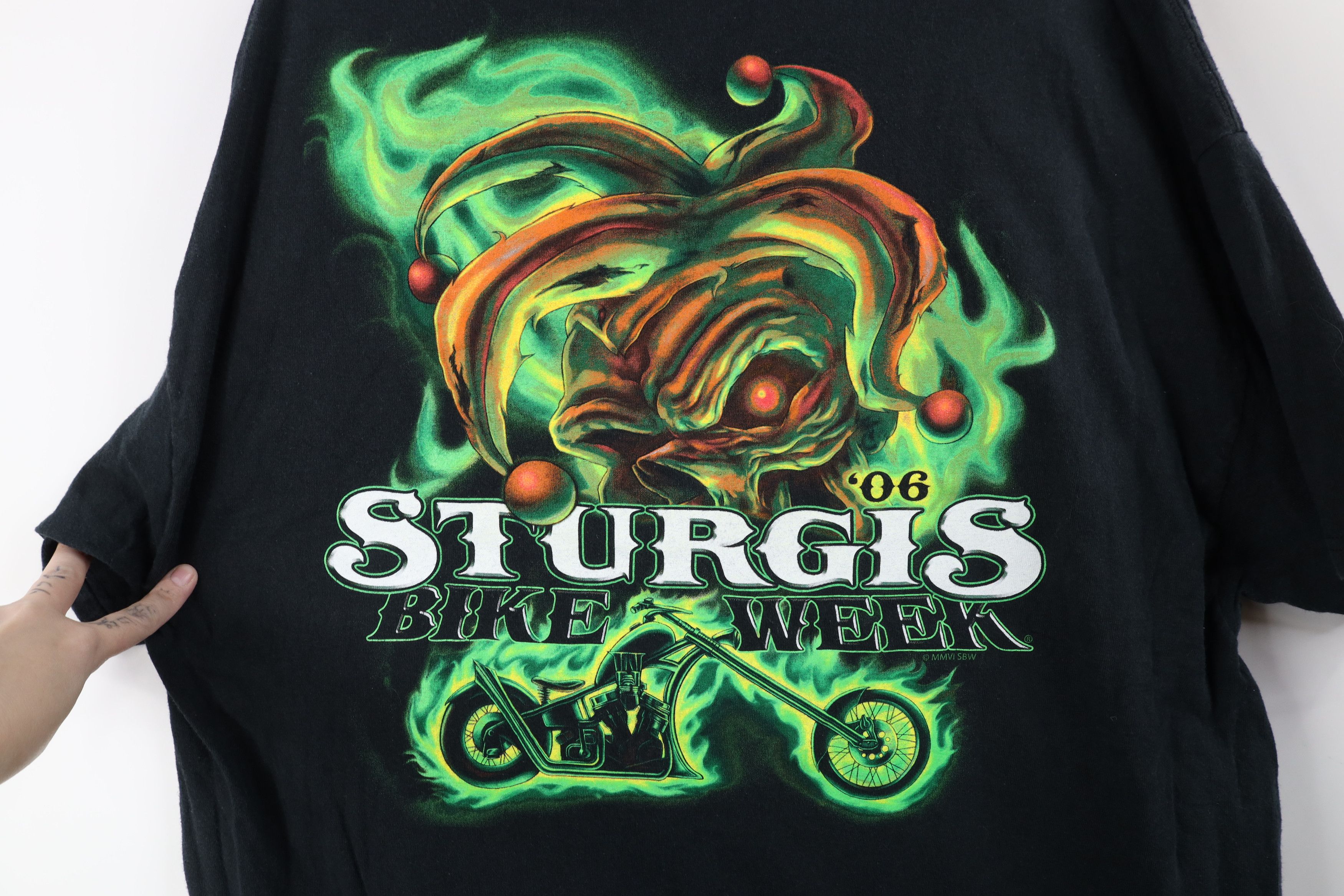 Vintage Vintage Y2K 2006 Bike Week Fire Flames Skull T-Shirt Black Size US XL / EU 56 / 4 - 11 Thumbnail