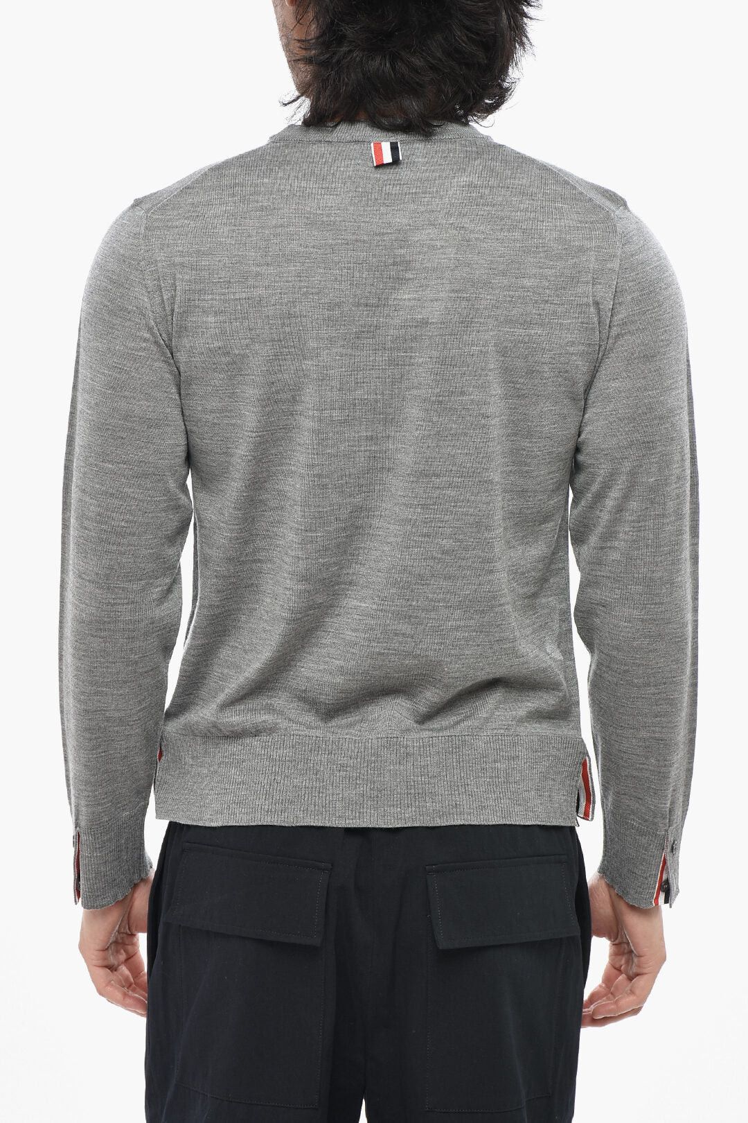 Thom Browne og1mm0426 Relaxed-Fit Virgin Wool Crewneck Sweater in Grey Size US XL / EU 56 / 4 - 2 Thumbnail