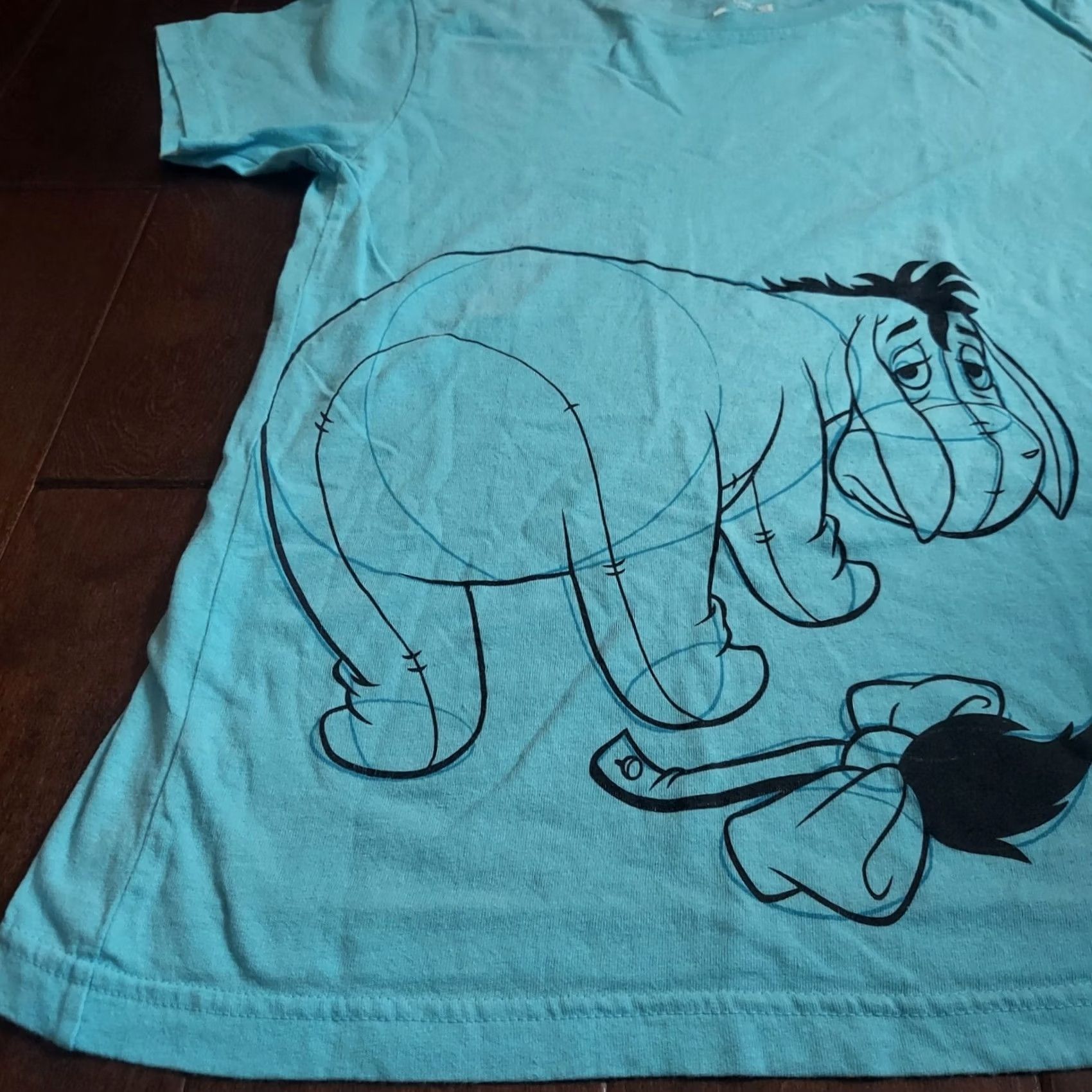 Disney Disney Women's T-Shirt Blue Short Sleeve Winnie The Pooh Eeyore Print Sz L Shirt Adult Regular 100% Cotton Casual 90s Classic Disney Store Size L / US 10 / IT 46 - 3 Thumbnail