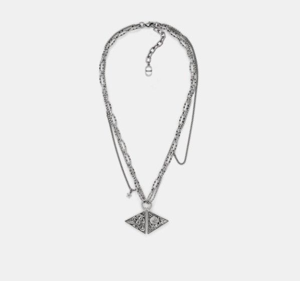 Dior o1w1db11124 Size: OS / Finish Brass Necklace in Silver Size ONE SIZE - 1 Thumbnail