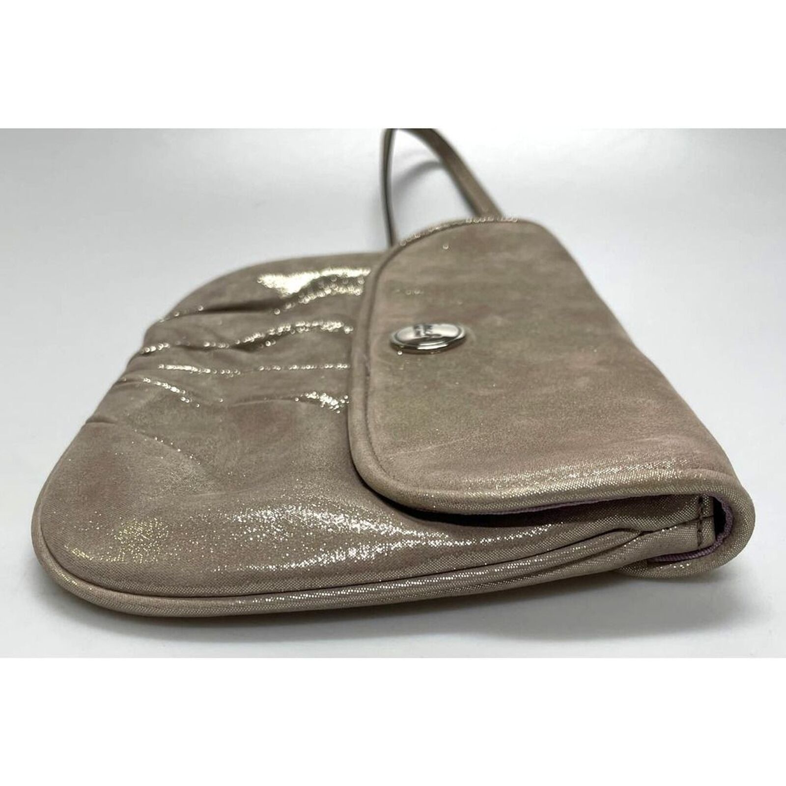 Coach Coach Metallic Soft Leather Flap Clutch Wristlet Purse Size ONE SIZE - 3 Thumbnail