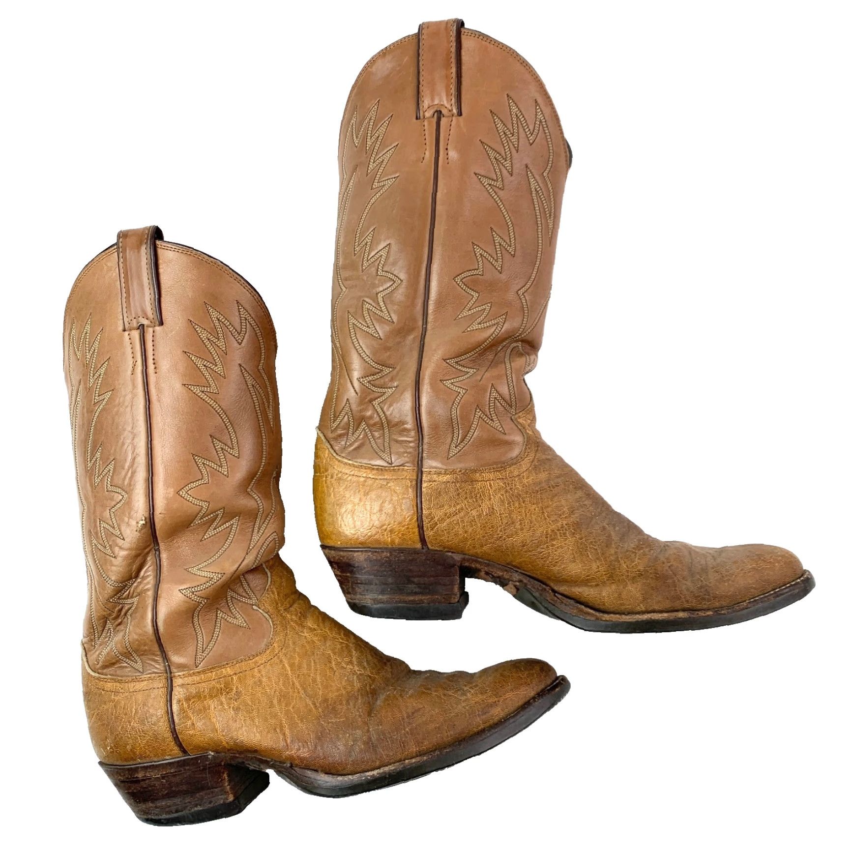 Justin Boots VINTAGE Justin Boots 9099 Brown Leather Trail Boss Boots Mens US 9 D Western Cowboy Leather Outsole Men's Boots Size US 9 / EU 42 - 3 Thumbnail