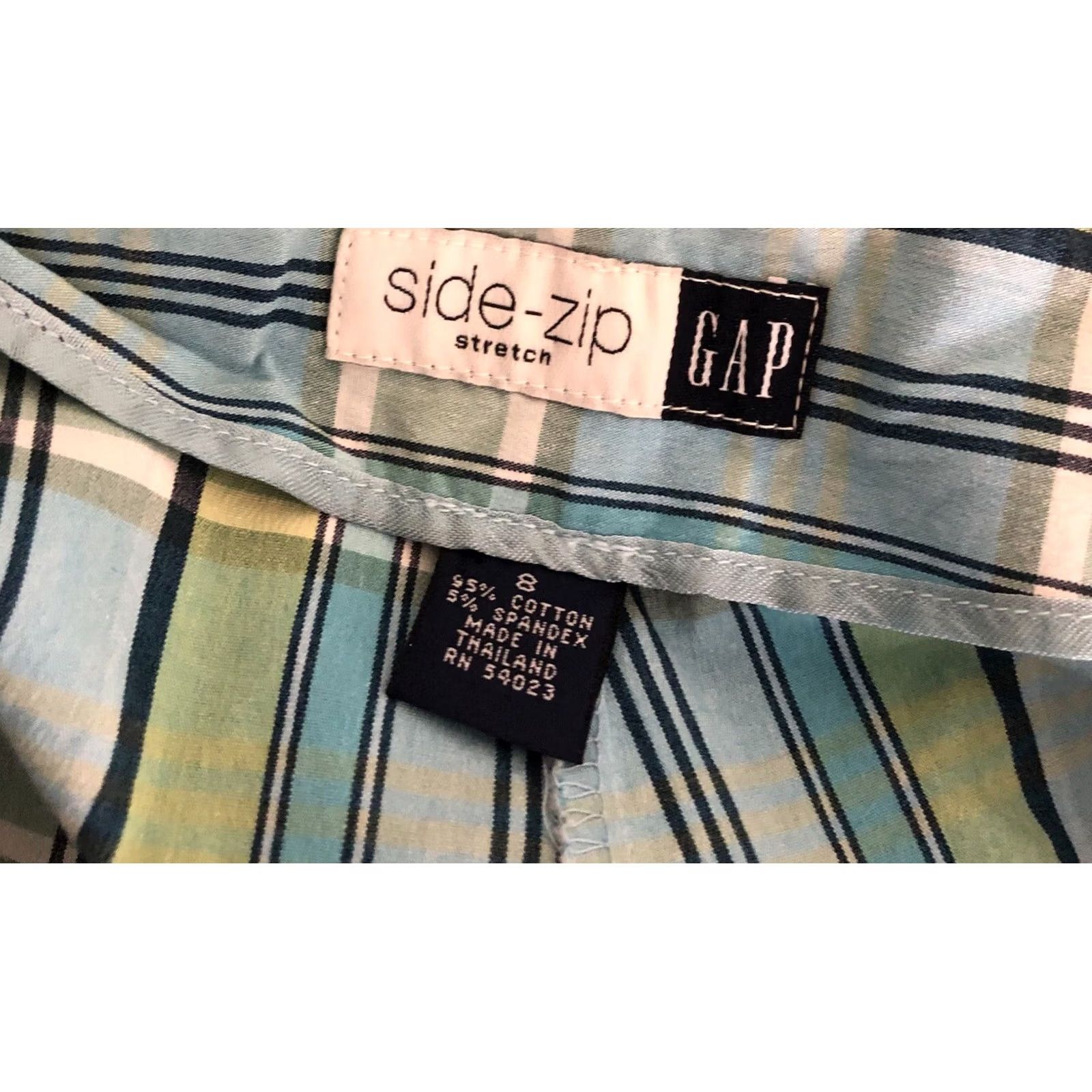 Gap VINTAGE Gap Pants 28"W Blue Plaid HighRise Cropped Preppy Academia 90s Womens Size 34" / US 12 / IT 48 - 2 Thumbnail