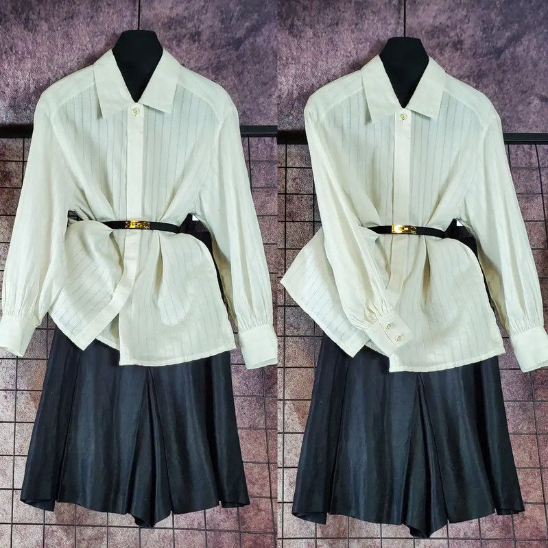 Dior Dior White Cotton Embroidered Logo Long Sleeve Shirt 0089 Size US M / EU 48-50 / 2 - 1 Thumbnail