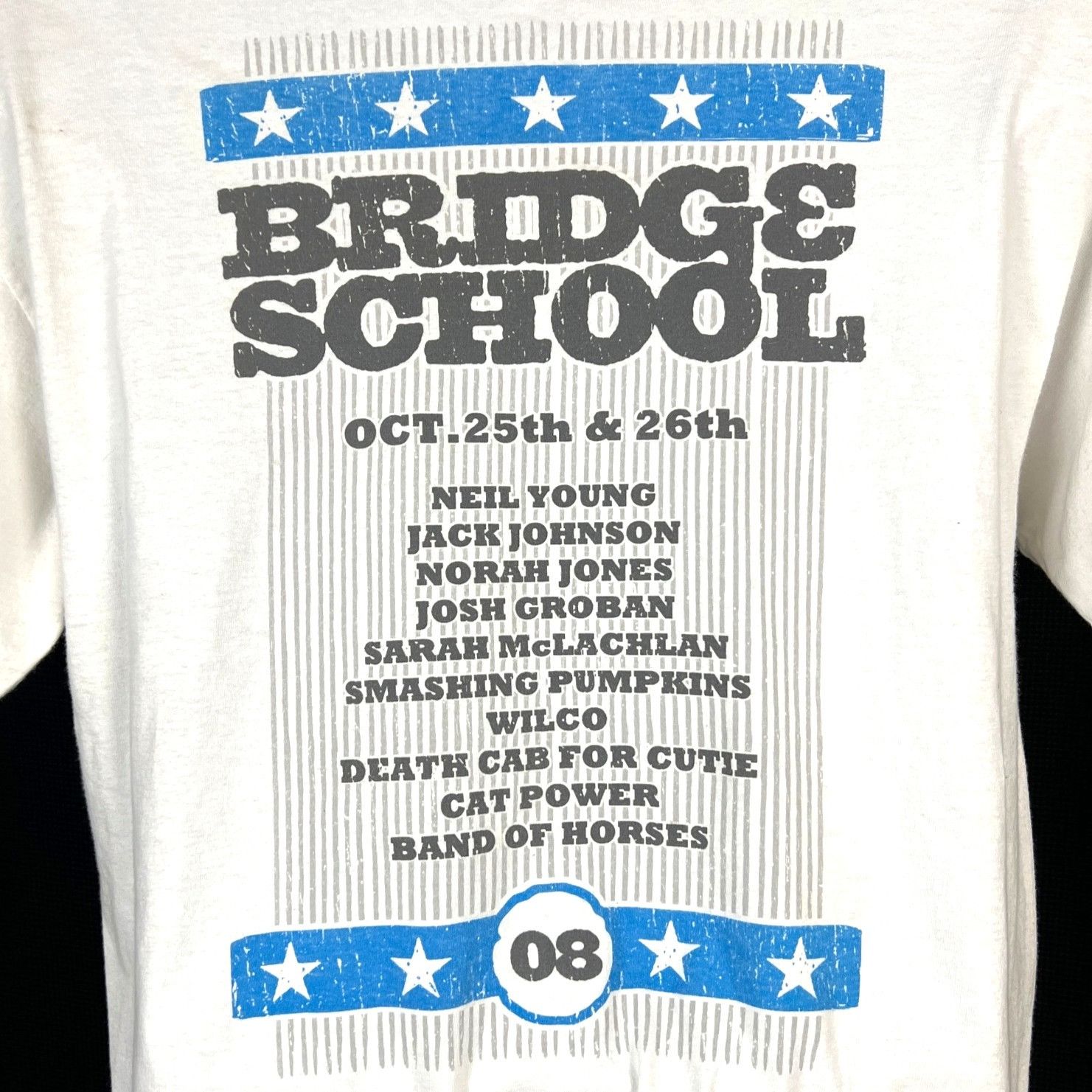 Hanes Bridge School Neil Young 2008 Mens Concert Shirt size Large Size US L / EU 52-54 / 3 - 3 Thumbnail