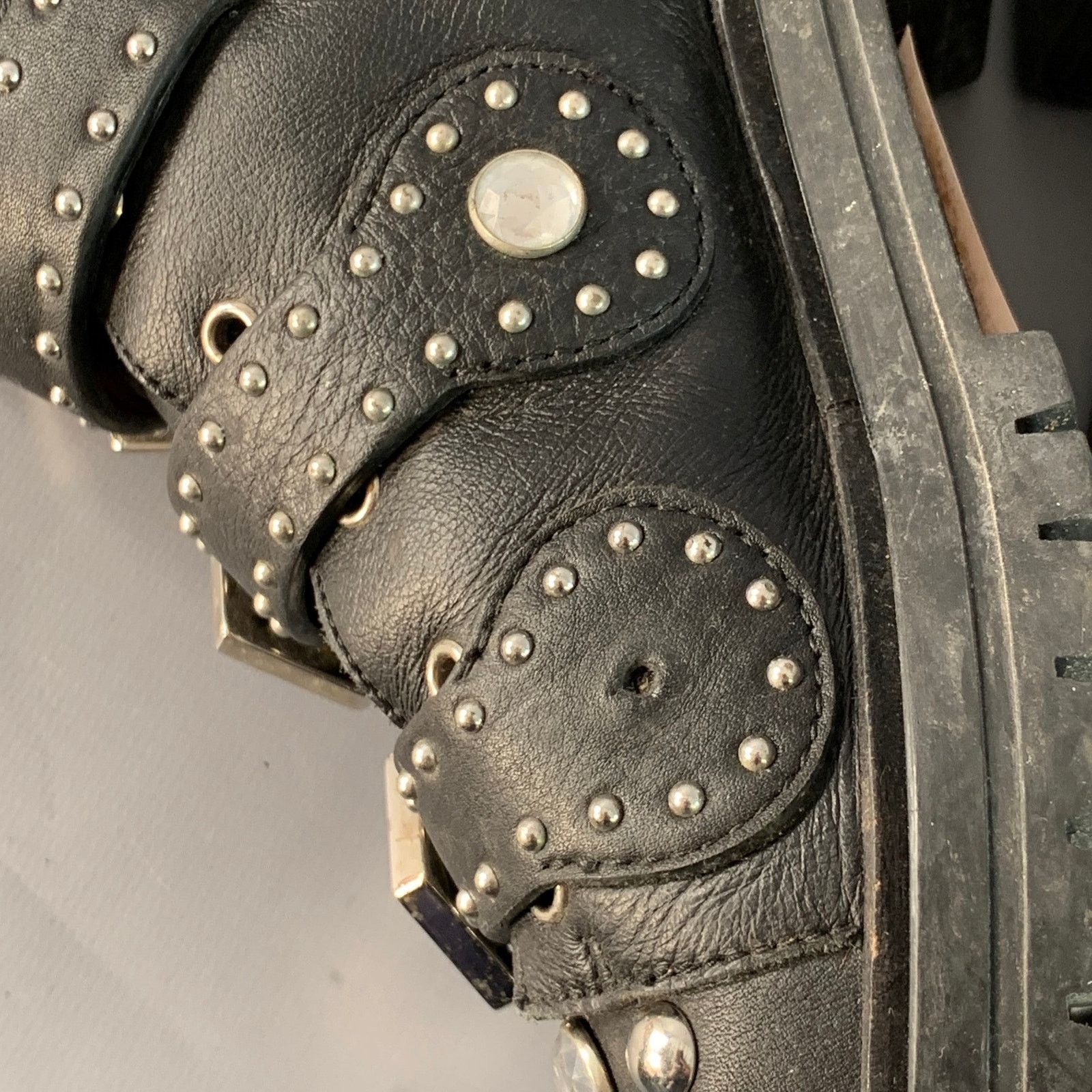 Givenchy GIVENCHY Size 8 Black Studded Leather Belted Ankle Boots Size US 8 / IT 38 - 11 Thumbnail
