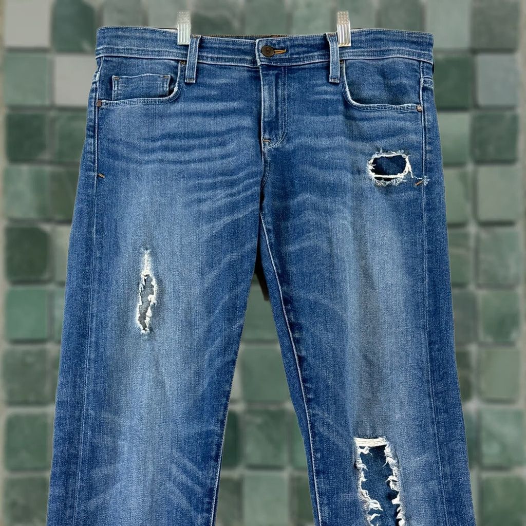 Vintage Pilcro Jeans Womens Size 30 Blue Denim Straight Leg Distressed Regular 5-Pocket Bohemian City Hippie Hipster Denim Size 30" / US 8 / IT 44 - 1 Thumbnail