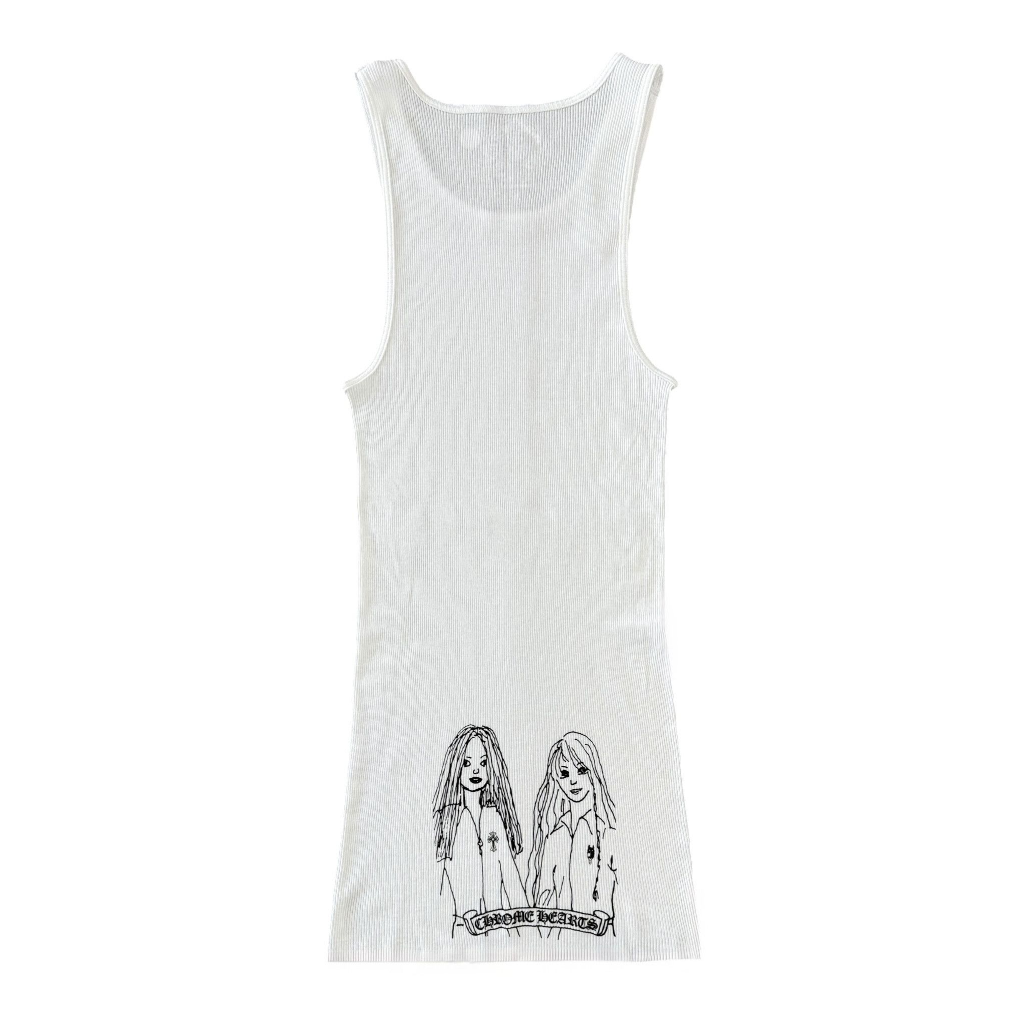 Chrome Hearts x Mayumi Foti Neck Logo Tank Top White Black Size US XL / EU 56 / 4 - 1 Thumbnail