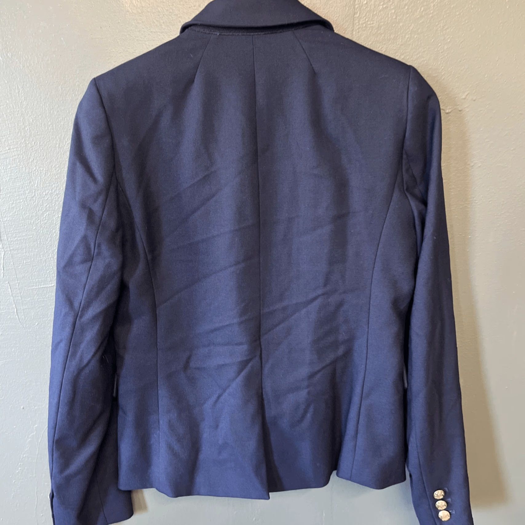 J.Crew J.CREW Blazer Womens 6 Wool Solid Navy Nautical Notch Lapel Classic 2-Button Jacket Blazer Women Size 6 Blue Size M / US 6-8 / IT 42-44 - 4 Thumbnail