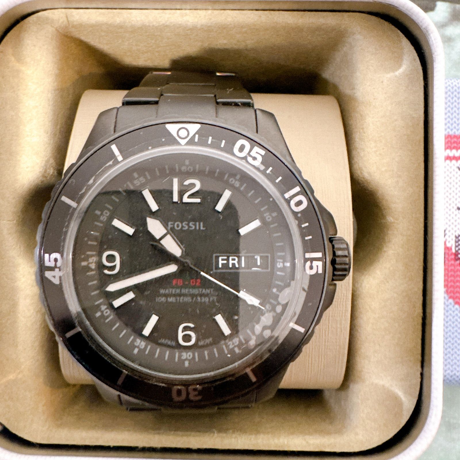 Fossil Fossil FS5688 FB-02 Date Black Stainless Steel Bracelet Size ONE SIZE - 2 Thumbnail