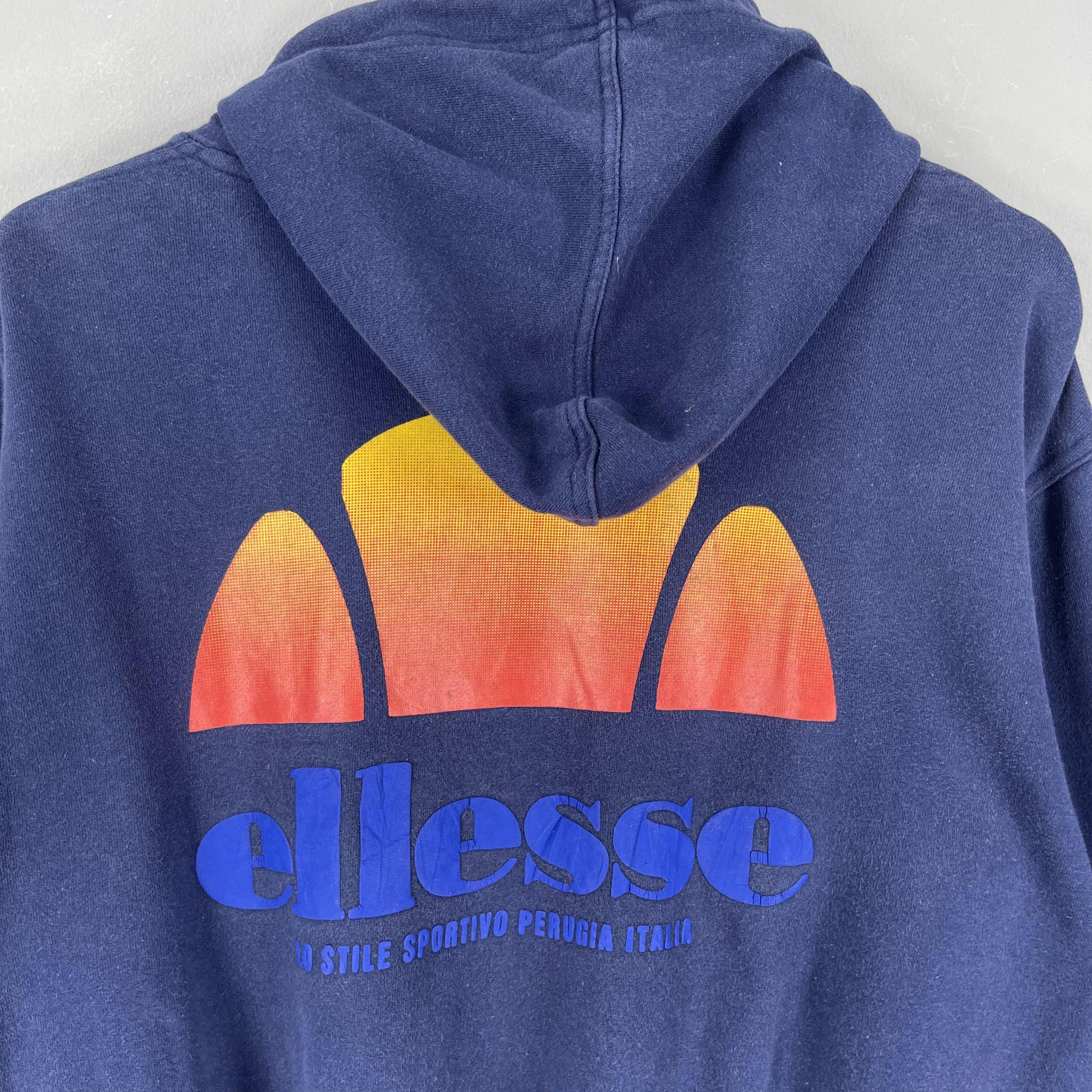 Ellesse Vintage 90s ELLESSE Spellout Back Hit Pullover Hooodie Size M / US 6-8 / IT 42-44 - 2 Thumbnail