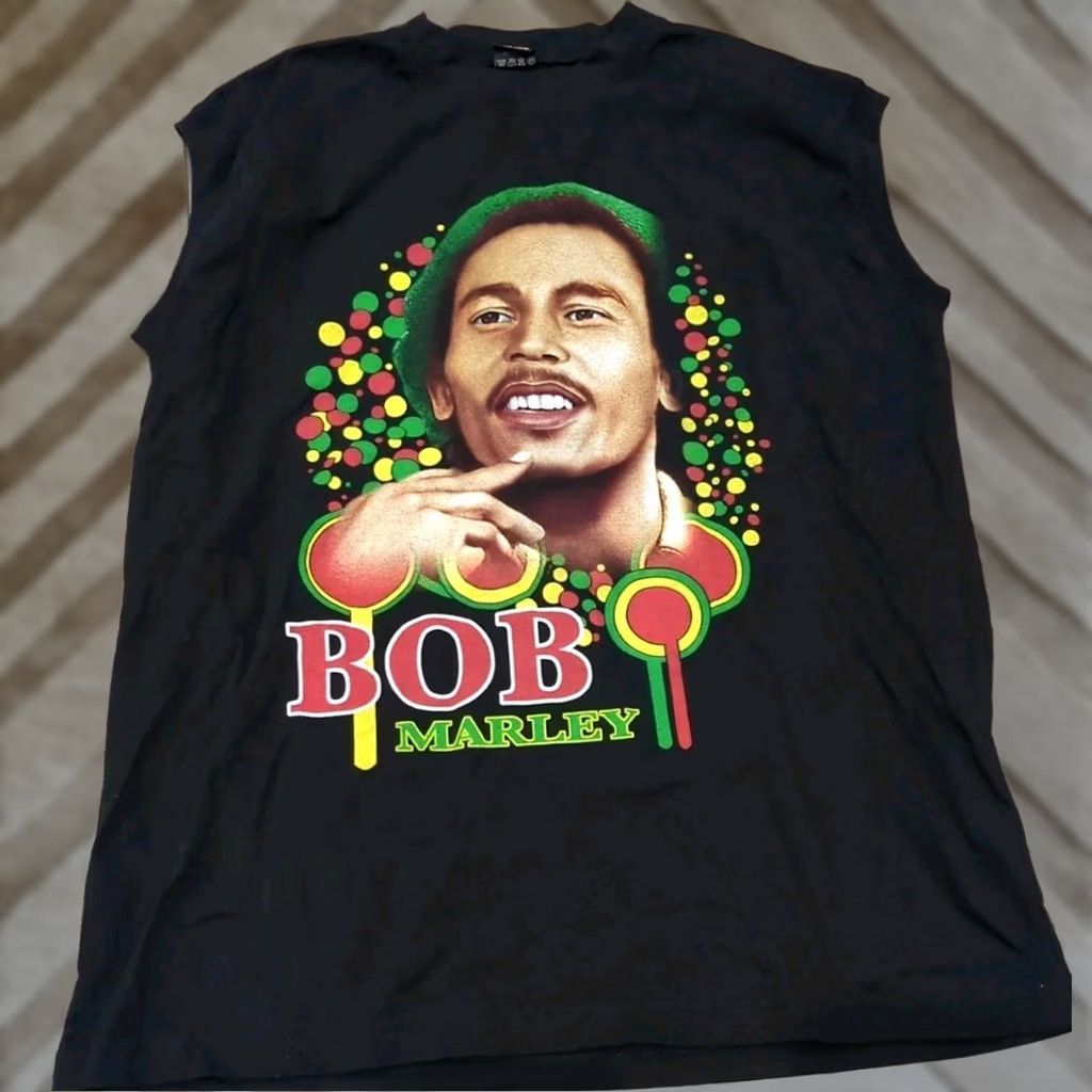 Vintage Vintage Two And Bob Marley Sleeveless Black Double Sided Shirt XL Mens Size US XL / EU 56 / 4 - 1 Thumbnail