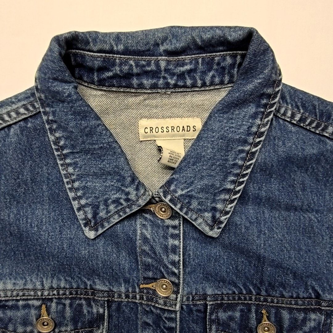 Vintage Vintage Crossroads Womens Denim Jacket Classic Blue 90s XL Size XL / US 12-14 / IT 48-50 - 5 Thumbnail