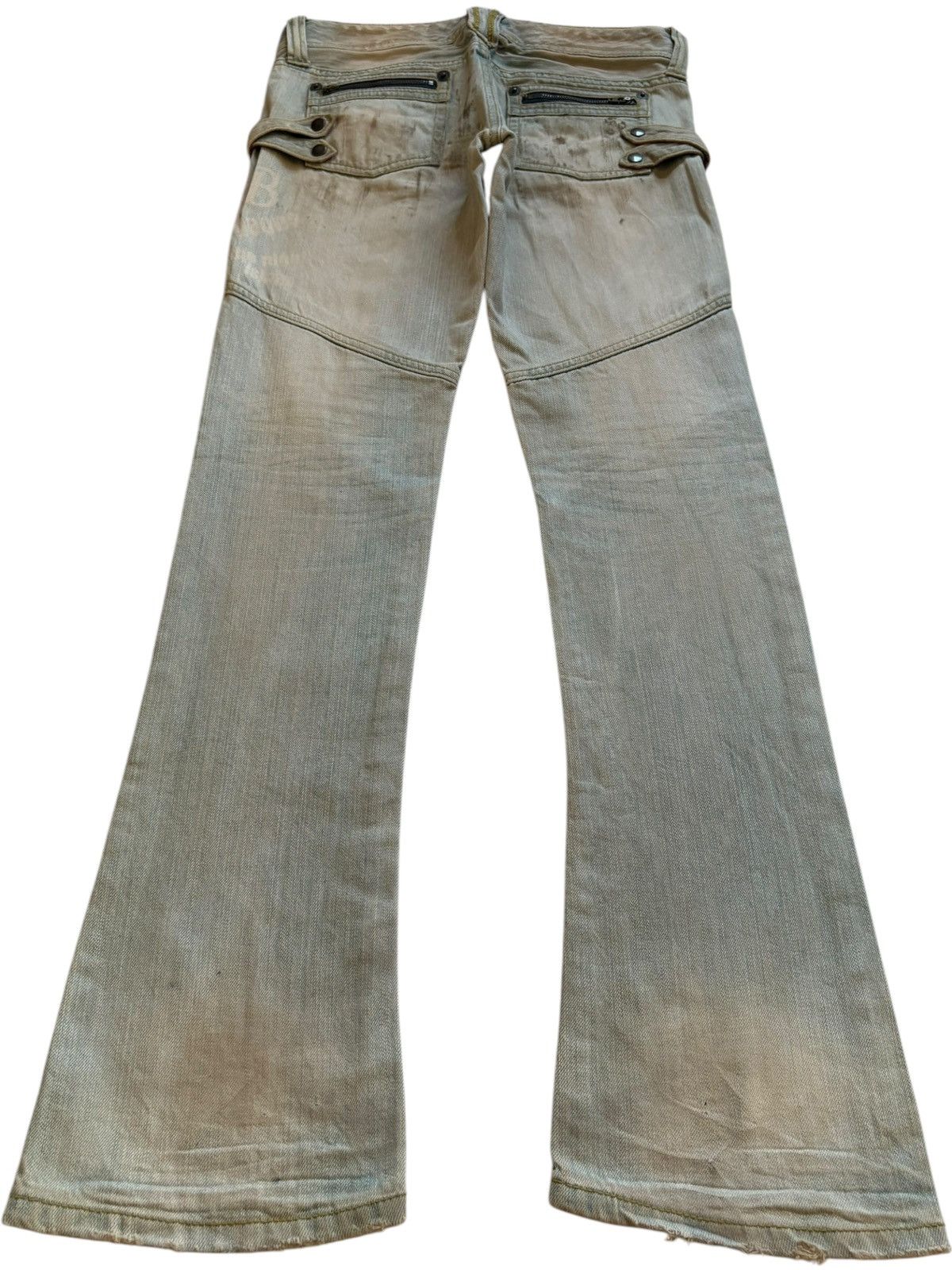 Japanese Brand Vintage Japanese Brand Mud Wash Distressed Cargo Flare Jeans Size 30" / US 8 / IT 44 - 2 Thumbnail
