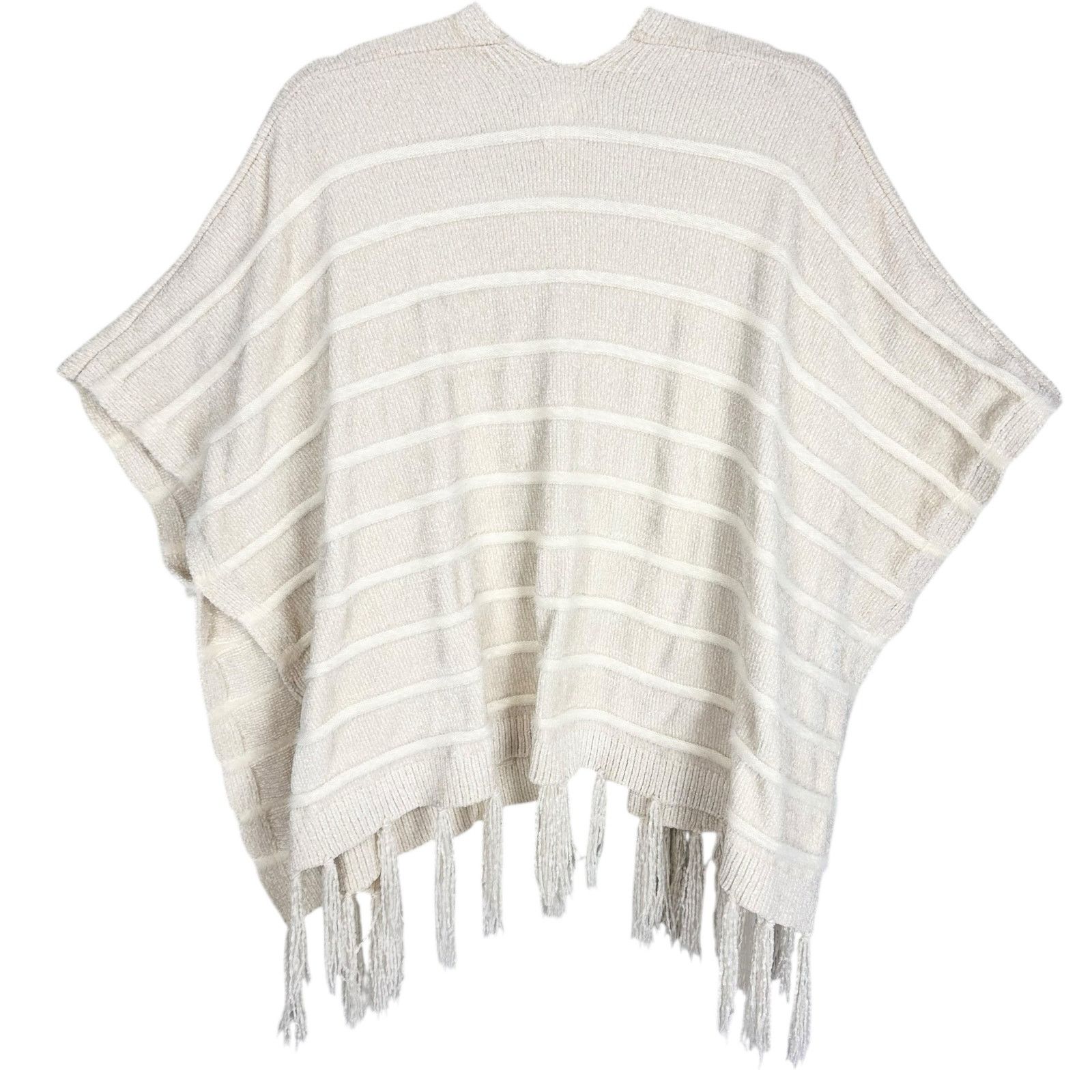 Anthropologie Anthropologie Miette Chenille Cozy Kimono Fringe Trim Ecru Size ONE SIZE - 12 Thumbnail