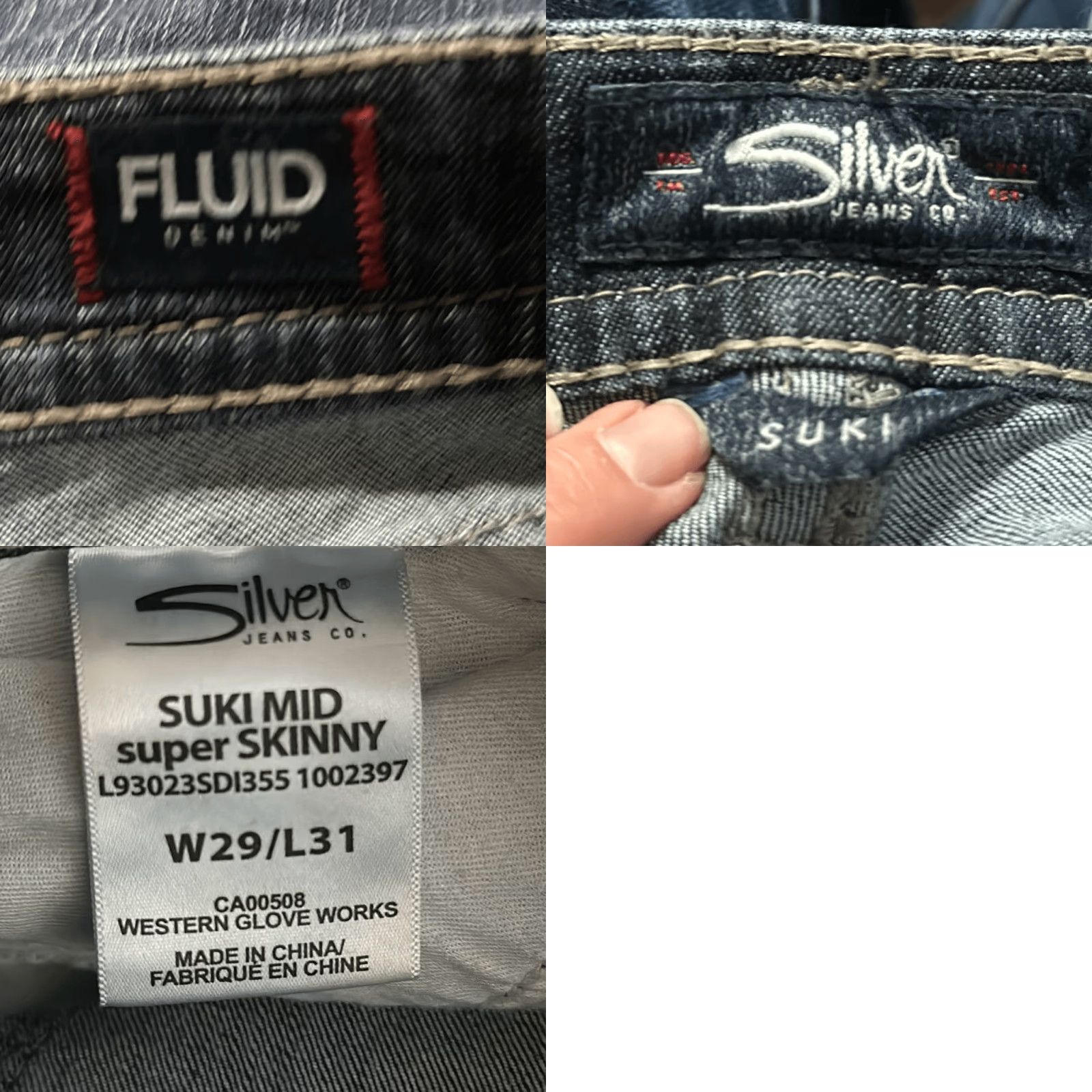 Silver Jeans Co. Silver Jeans Co. Suki Mid Super Skinny Mens Jeans 29x31 Fluid Denim Size US 29 - 8 Thumbnail